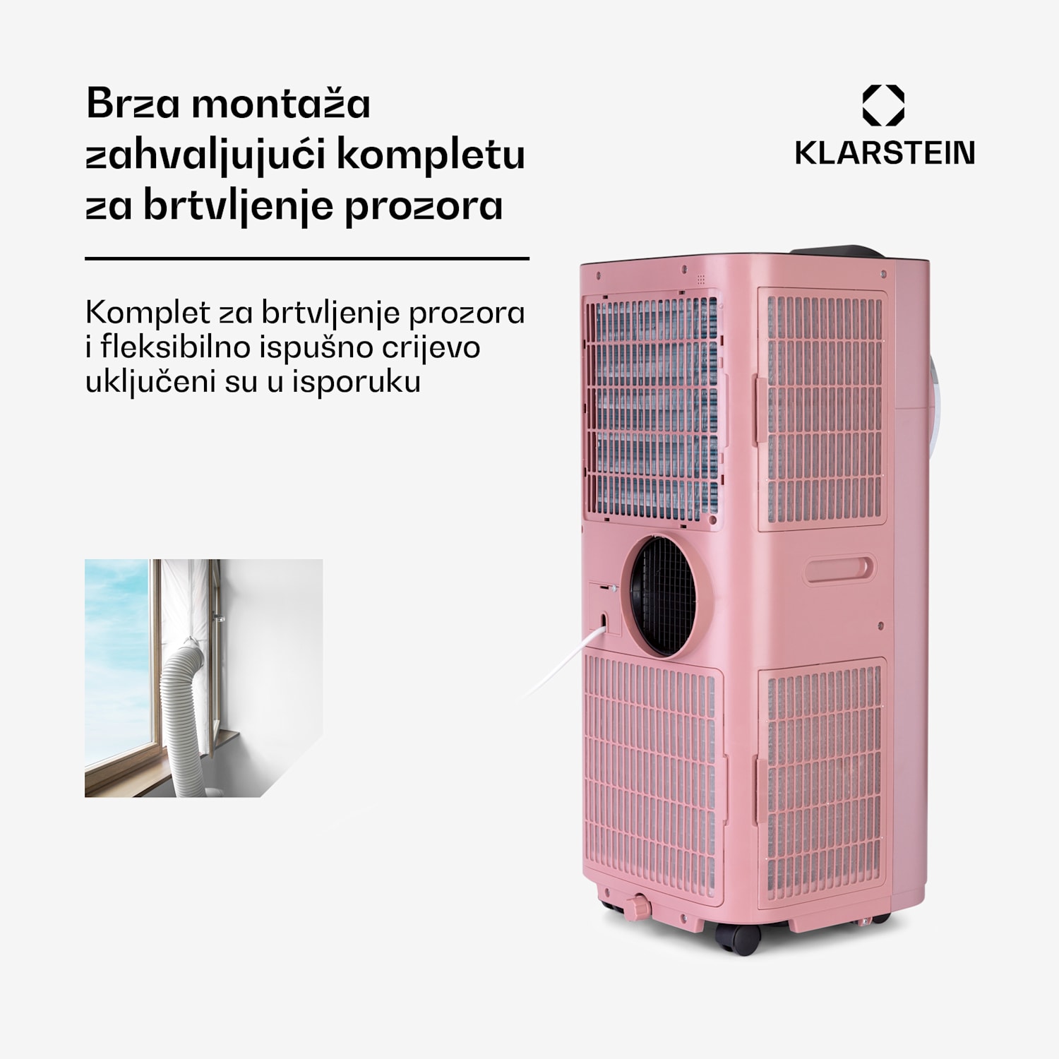 Kraftwerk Smart 10K, prijenosna klima, 3 u 1, 10000 BTU, upravljanje aplikacijom, daljinsko upravljanje 10.000 BTU | Rosegold