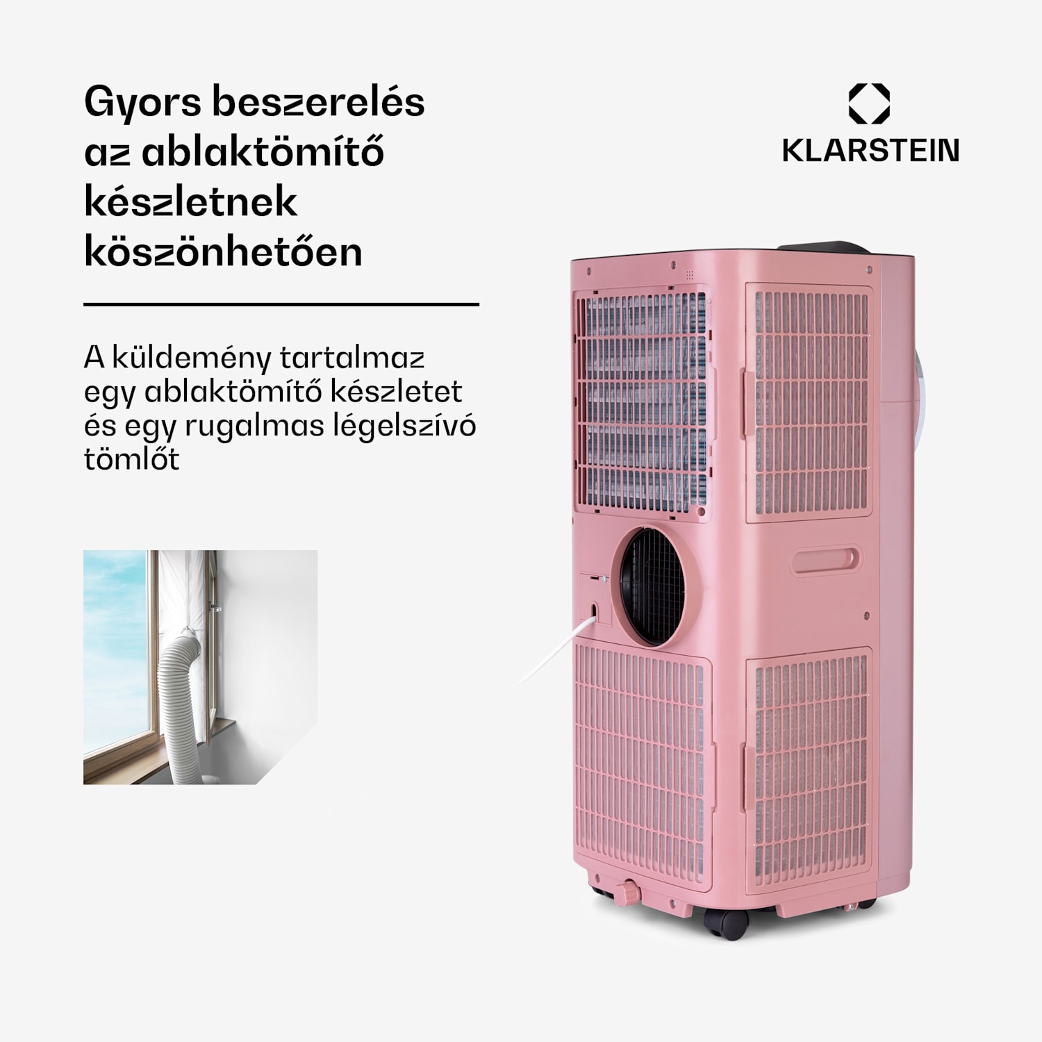 Kraftwerk Smart 10K, klíma, 3 az 1-ben, 10 000 BTU, vezérlés alkalmazáson keresztül, távirányító 10.000 BTU | Rosegold