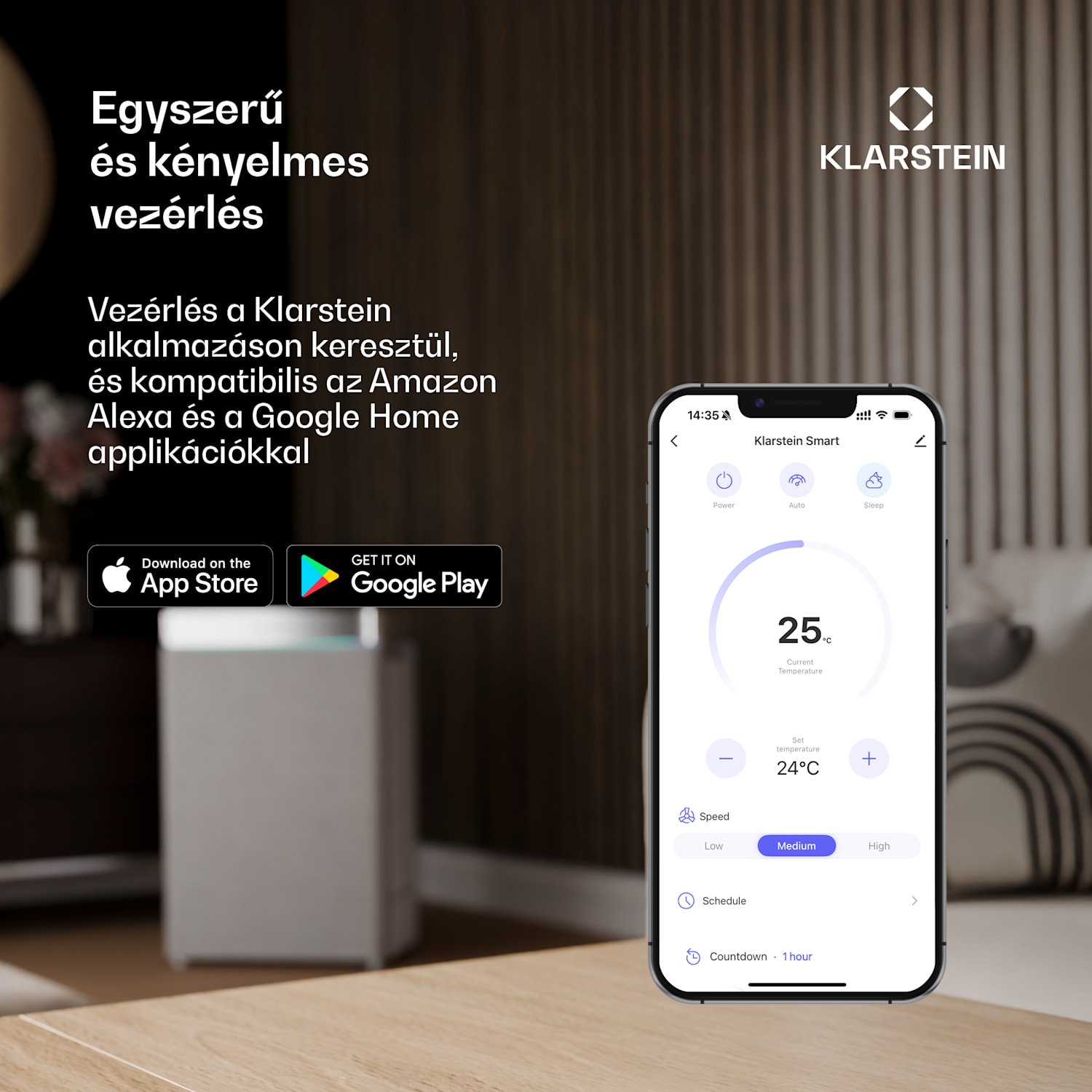 Kraftwerk Smart 10K, klíma, 3 az 1-ben, 10 000 BTU, vezérlés alkalmazáson keresztül, távirányító 10.000 BTU | Rosegold