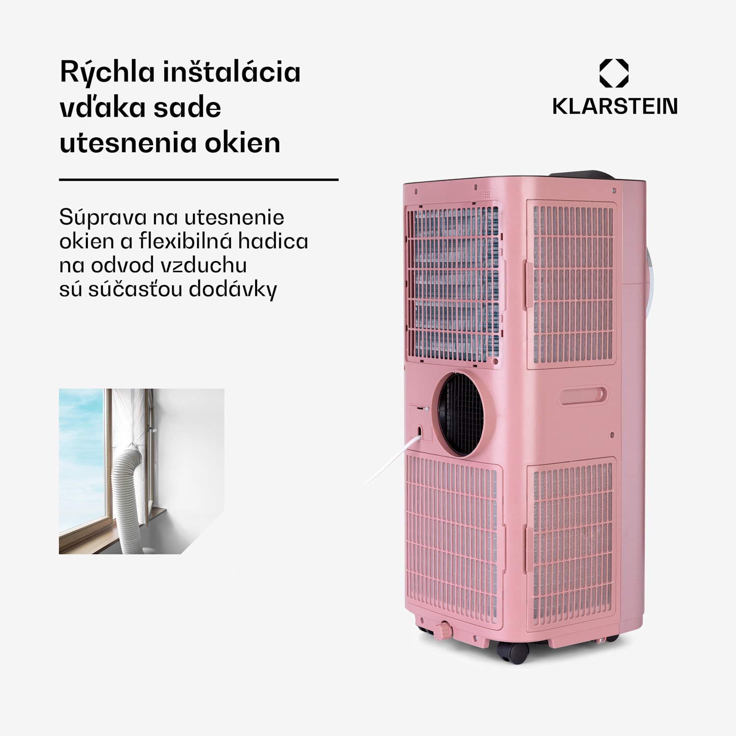 Kraftwerk Smart 10K, mobilná klimatizácia 3 v 1, 10 000 BTU, ovládanie cez aplikáciu, diaľkový ovládač 10.000 BTU | Rosegold