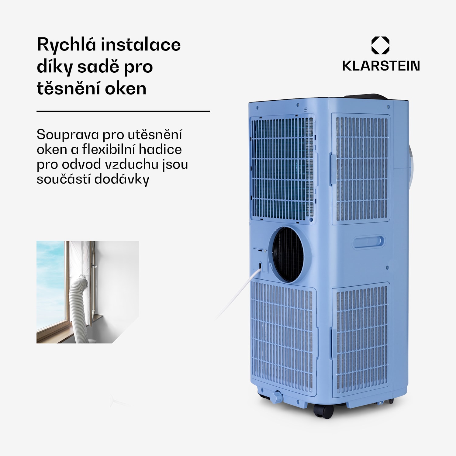 Kraftwerk Smart 12K, mobilní klimatizace, 3 v 1, 12.000 BTU, ovládání pomocí aplikace, dálkové ovládání 12.000 BTU | Modrá