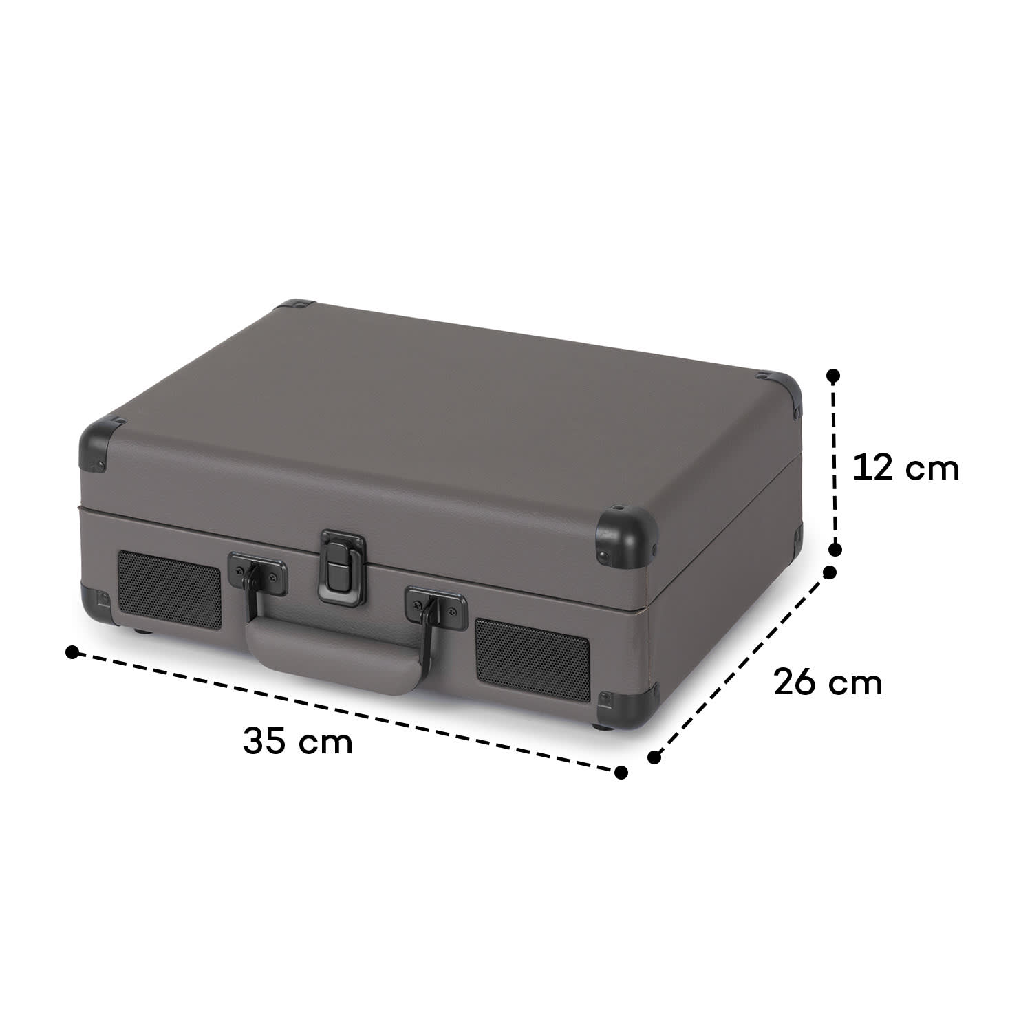 Peggy Sue BT, gramofon, difuzor stereo, USB, BT, portabil Cenușiu