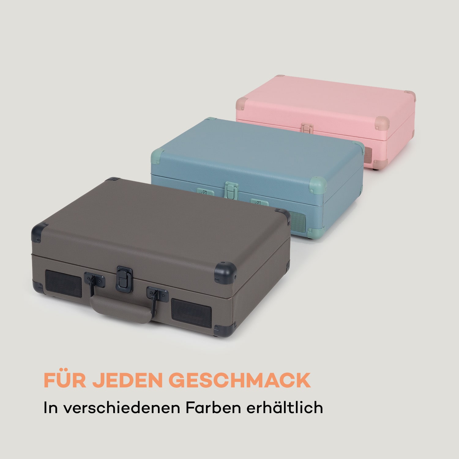Peggy Sue BT Plattenspieler Stereolautsprecher USB BT tragbar Pastellblau