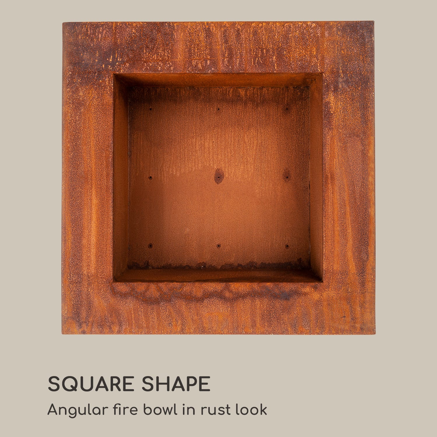 Desert Rust Square L, palenisko/donica, stal, 60 x 60 cm, imitacja rdzy Kwadrat L