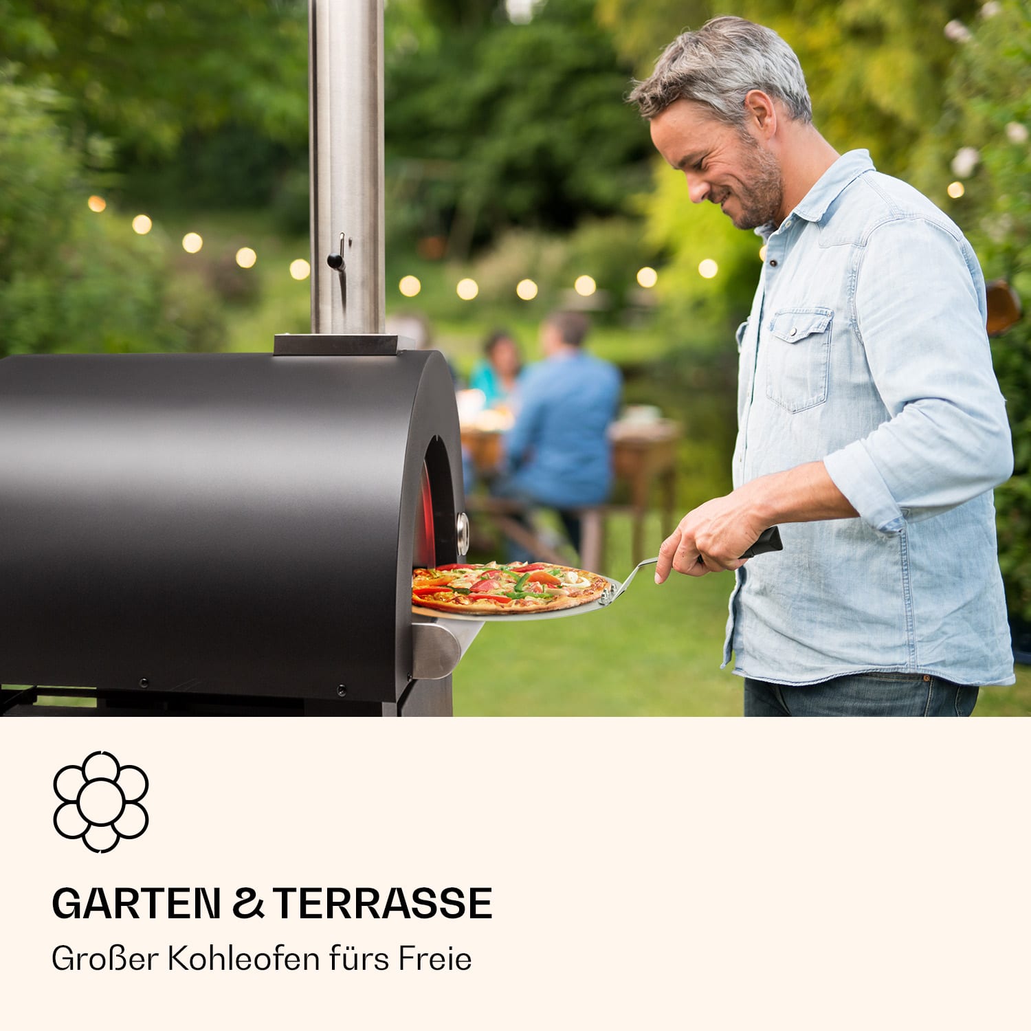 Four à pizza Diavolo Napoletana Poêle à bois acier inoxydable Noir