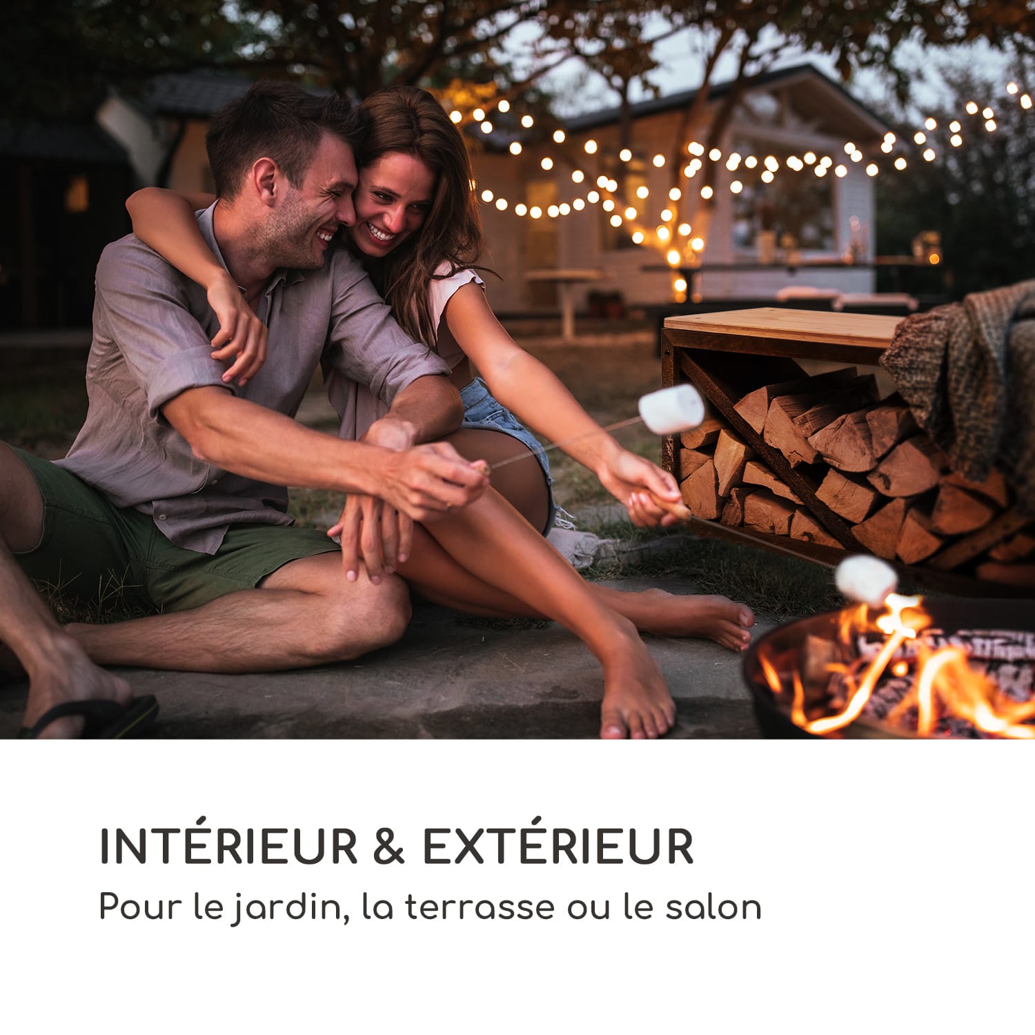 Firebowl Kindlewood L Rust Meuble de rangement pour le bois et banc 104x40x35cm Bambou Zinc Rouille