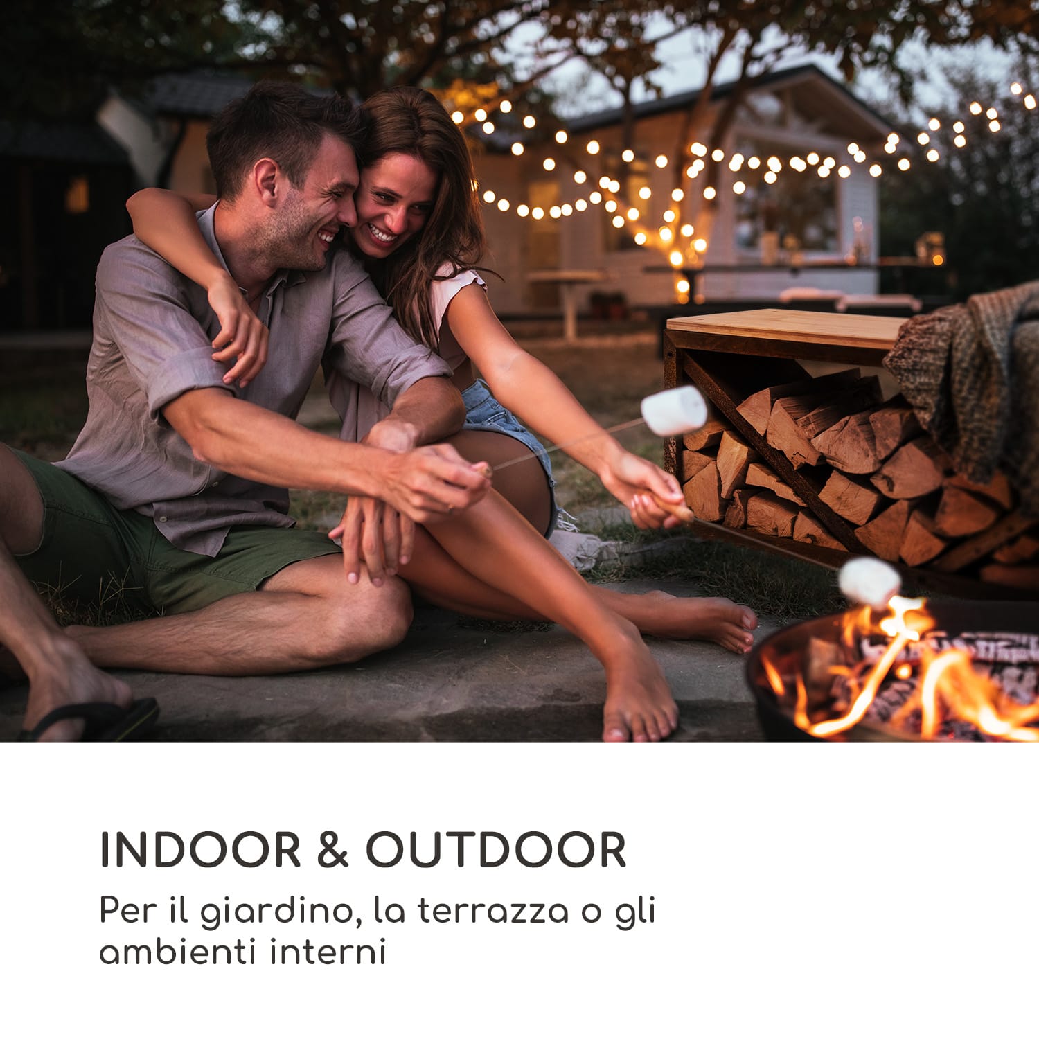 Firebowl Kindlewood L Rust, legnaia, panca, 104x40x35cm, bambù, zinco Ruggine