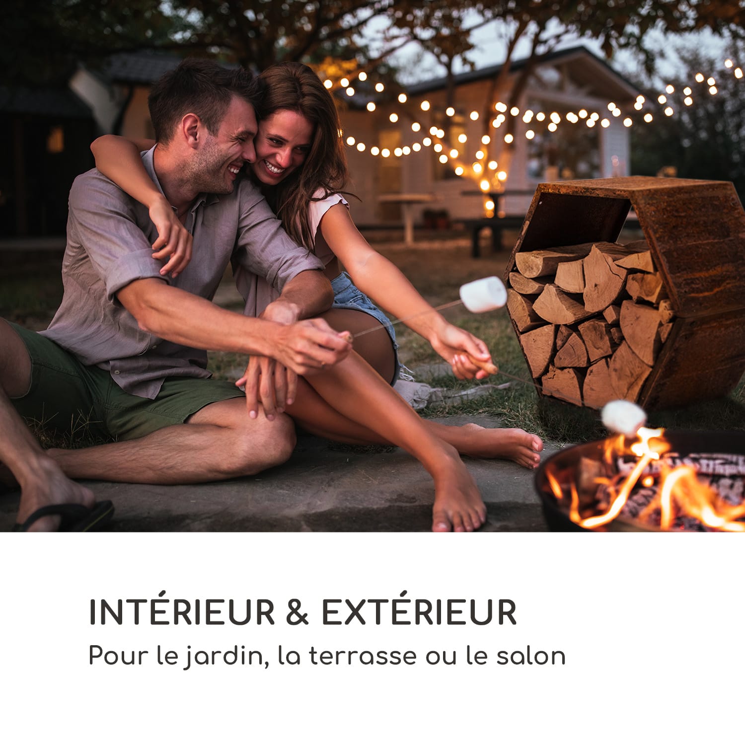 Firebowl Hexawood Rust Meuble de rangement pour le bois de forme hexagonale 50,2x58x32cm Rouille