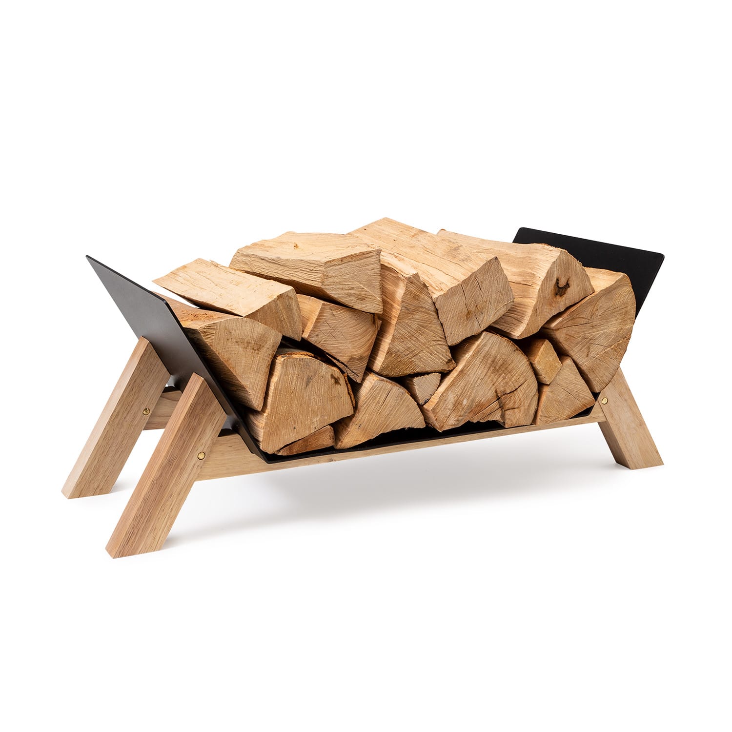 Langdon Wood Black, stojak na drewno kominkowe, 68 x 38 x 34 cm, żelazo i drewno Czarny