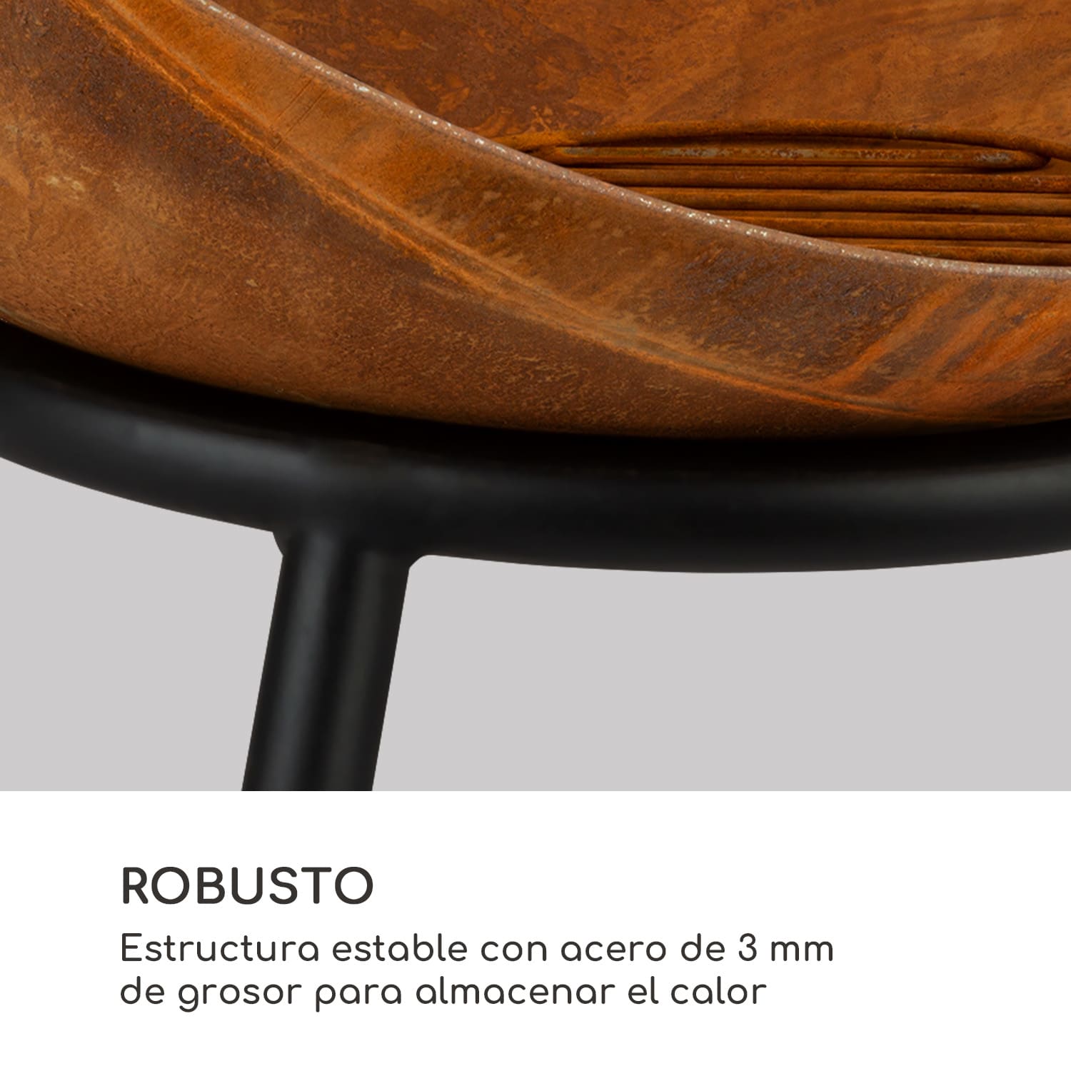 Fireball Rust Brasero Ø 60 cm inclinable con acabado oxidado bajo | acero corten | Óxido