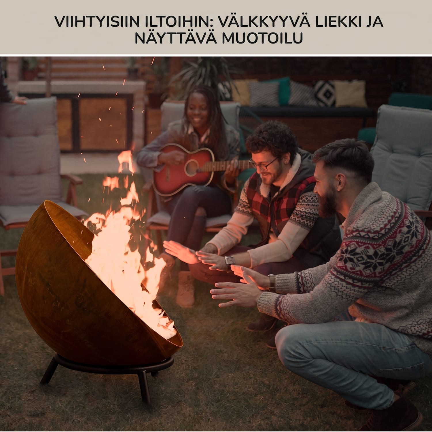 Fireball Rust, tulimalja, 60 cm Ø, kallistettava, ruosteimitaatti, ruoste matala | Corten terästä | Ruoste
