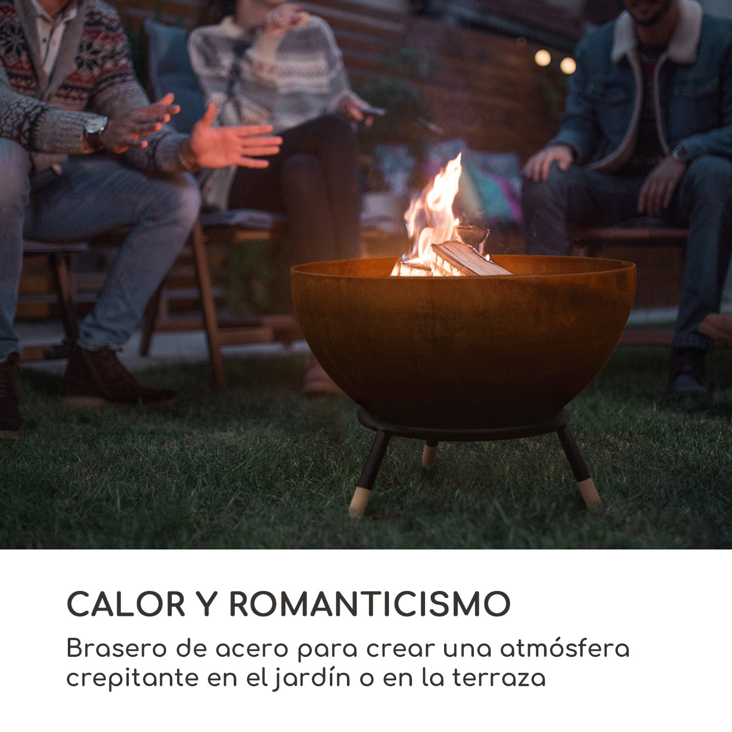 Fireball Rust Brasero Ø 60 cm inclinable con acabado oxidado / madera Óxido / madeira