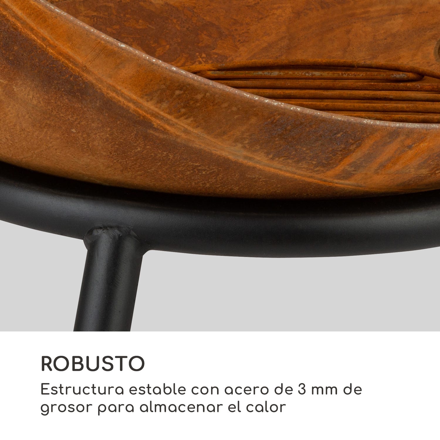 Fireball Rust Brasero Ø 60 cm inclinable con acabado oxidado / madera Óxido / madeira