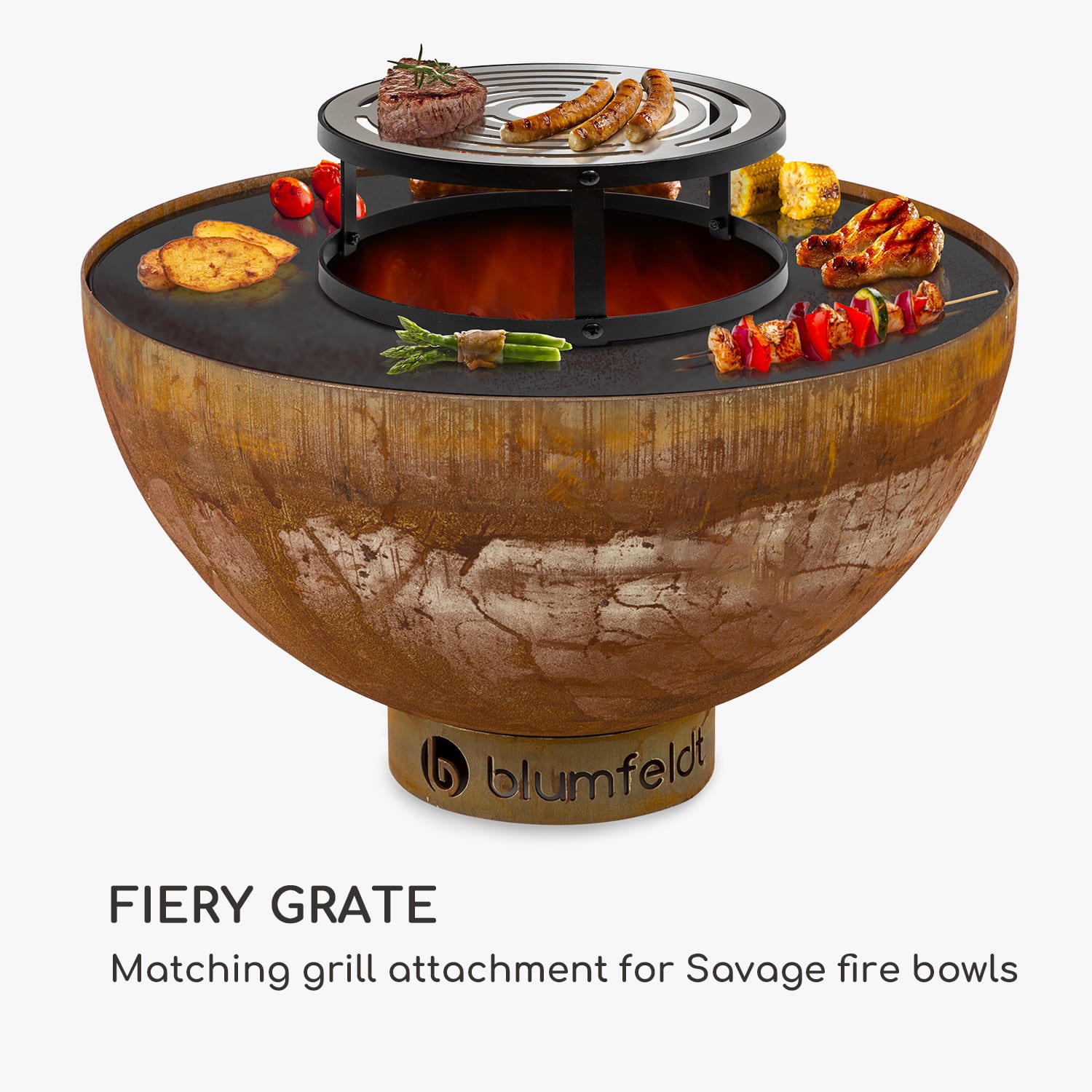 Firebowl Savage, grill/nasadka grillowa, śr. 30 cm, stal węglowa 