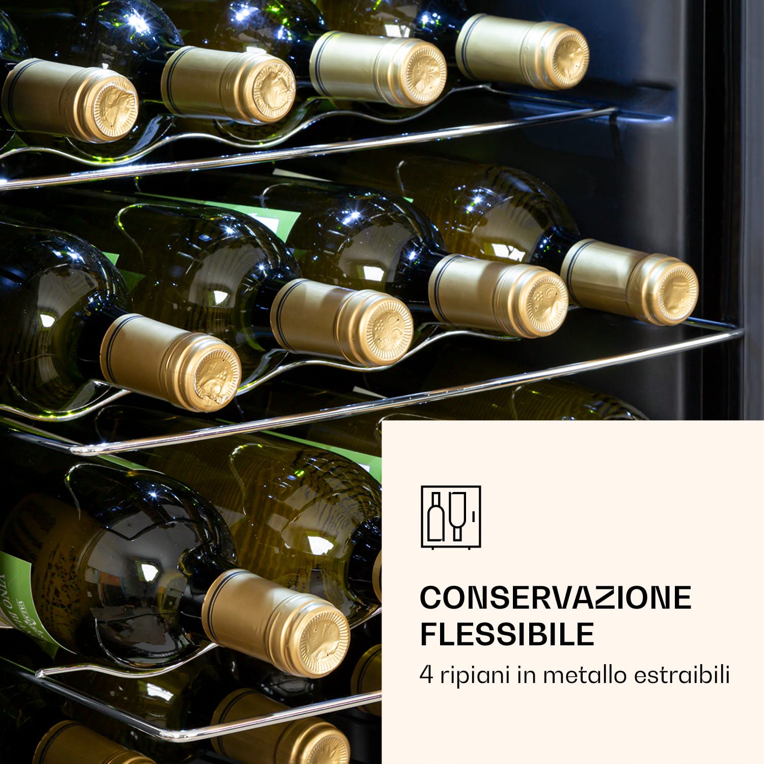 Ultimo 20 Uno frigorifero per vini, 53 l, pannello di controllo touch, 131 W, 5-18°C 1 zona di raffreddamento | 20 bottiglie