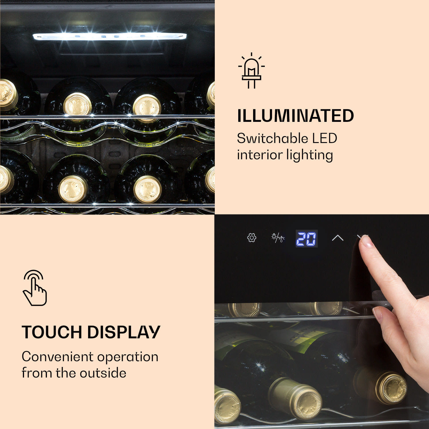 Hladilnik za vino Ultimo 20 Uno, 53 l, krmilna plošča na dotik, 131 W, 5-18°C