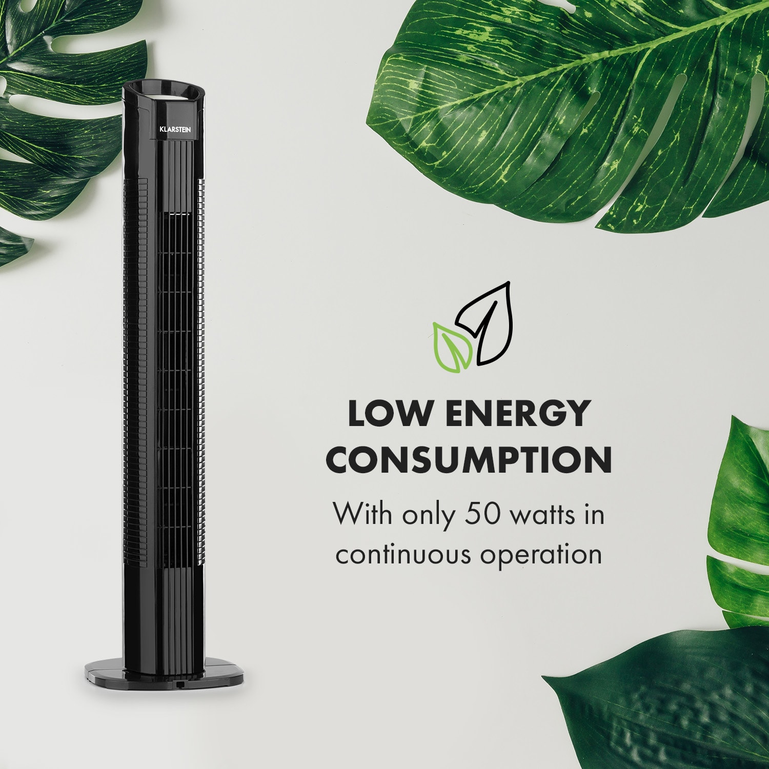 Mana Peak, wentylator kolumnowy, 3 poziomy mocy, 3 tryby, 50 W Czarny