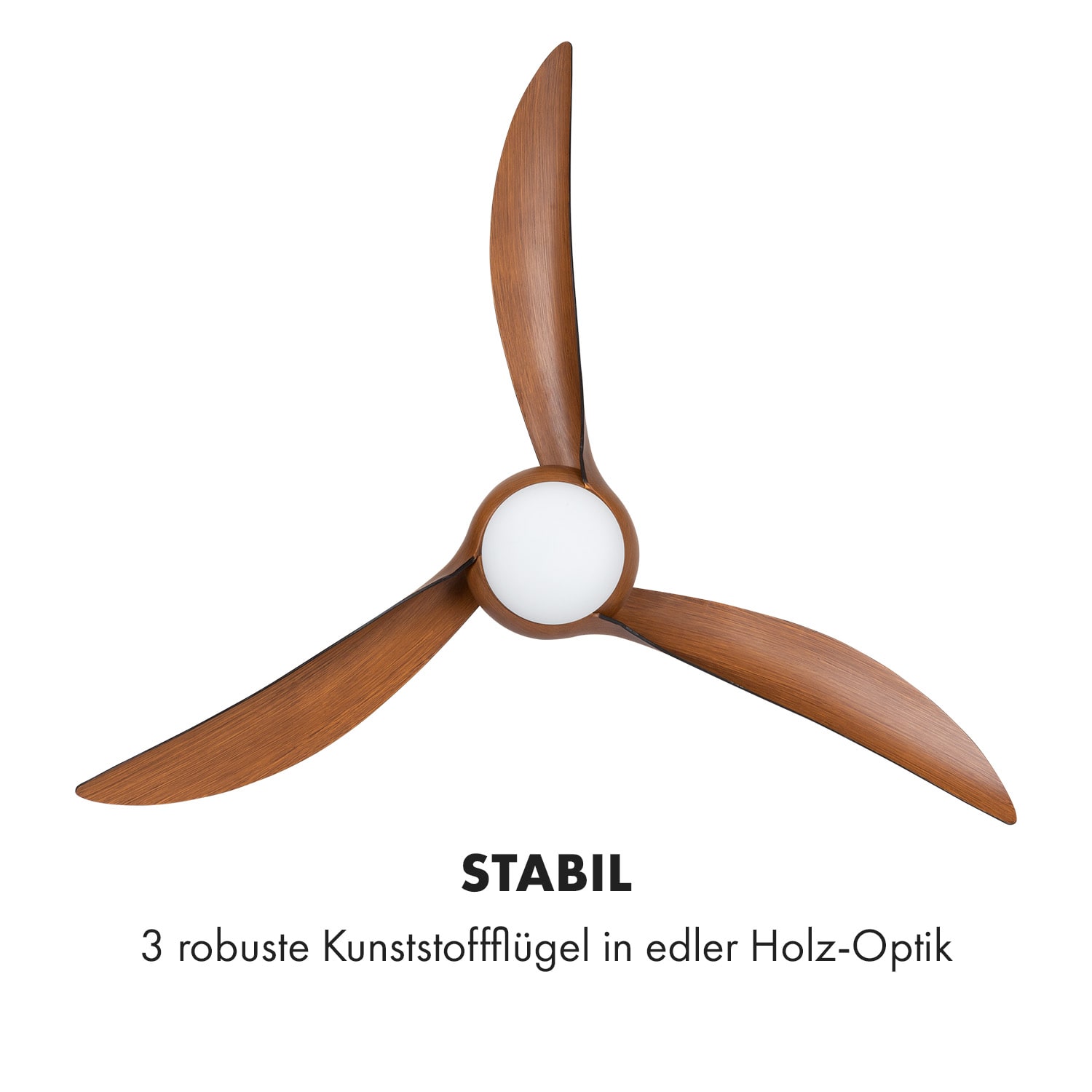 Monteverde Deckenventilator Deckenleuchte 52" 8.376m³/h 3 Flügel 132 cm (Räume 13–25 m²) | Fernbedienung | Walnuss