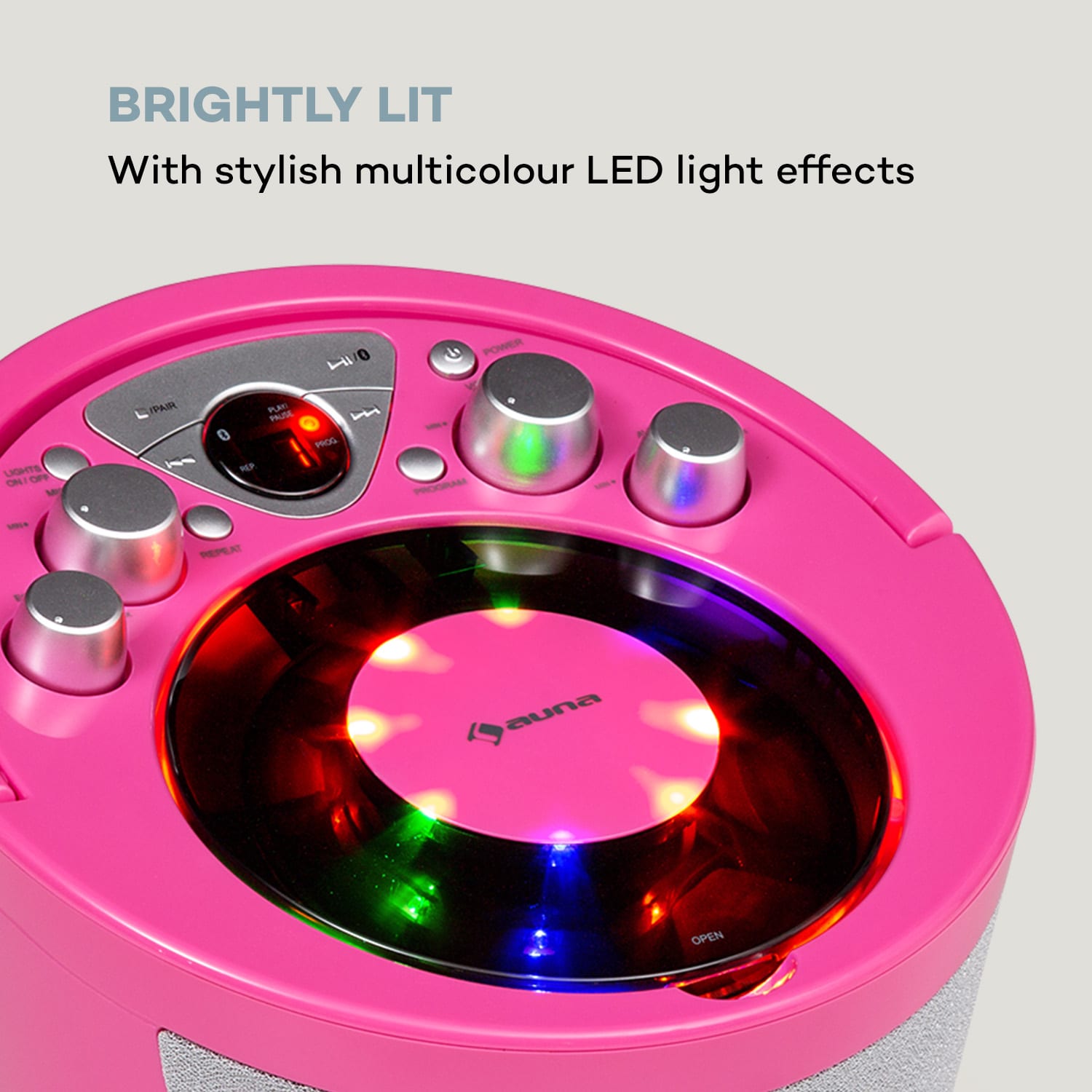 SingSing BT Karaoke systeem 2 x microfoon CD speler BT LED lichteffect mobiel 