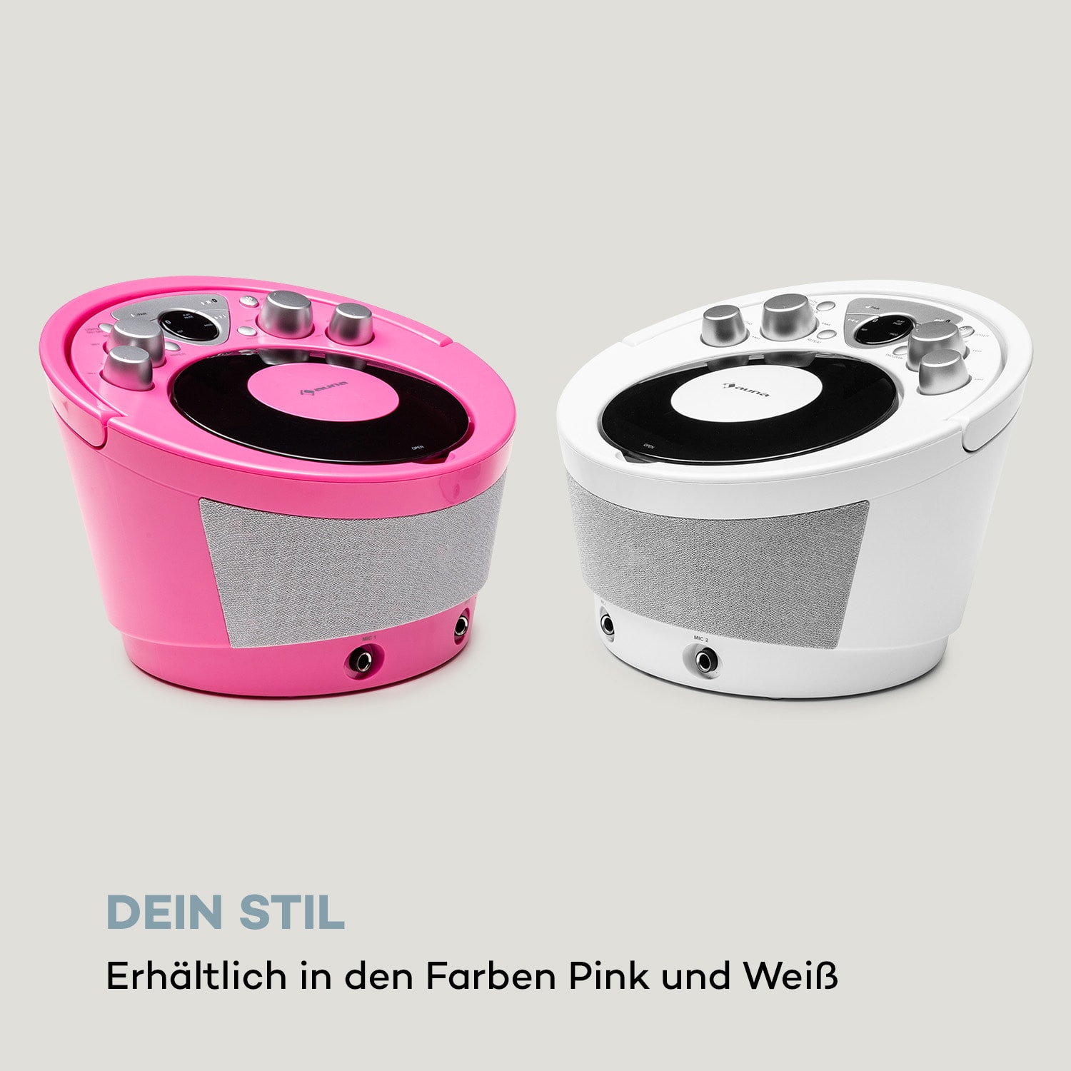 SingSing BT Karaoke-Anlage 2 x Mikrofon CD-Player BT LED-Lichteffekt  mobil 