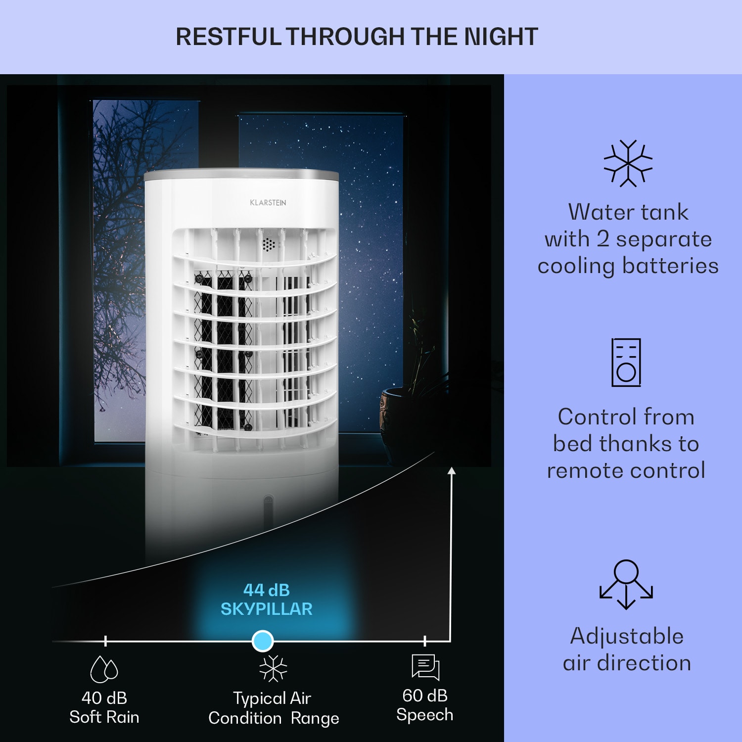 Skypilar, 3 в 1 охладител на въздуха, вентилатор, овлажнител за въздух, резервоар, 5 литра, дистанционо управление 