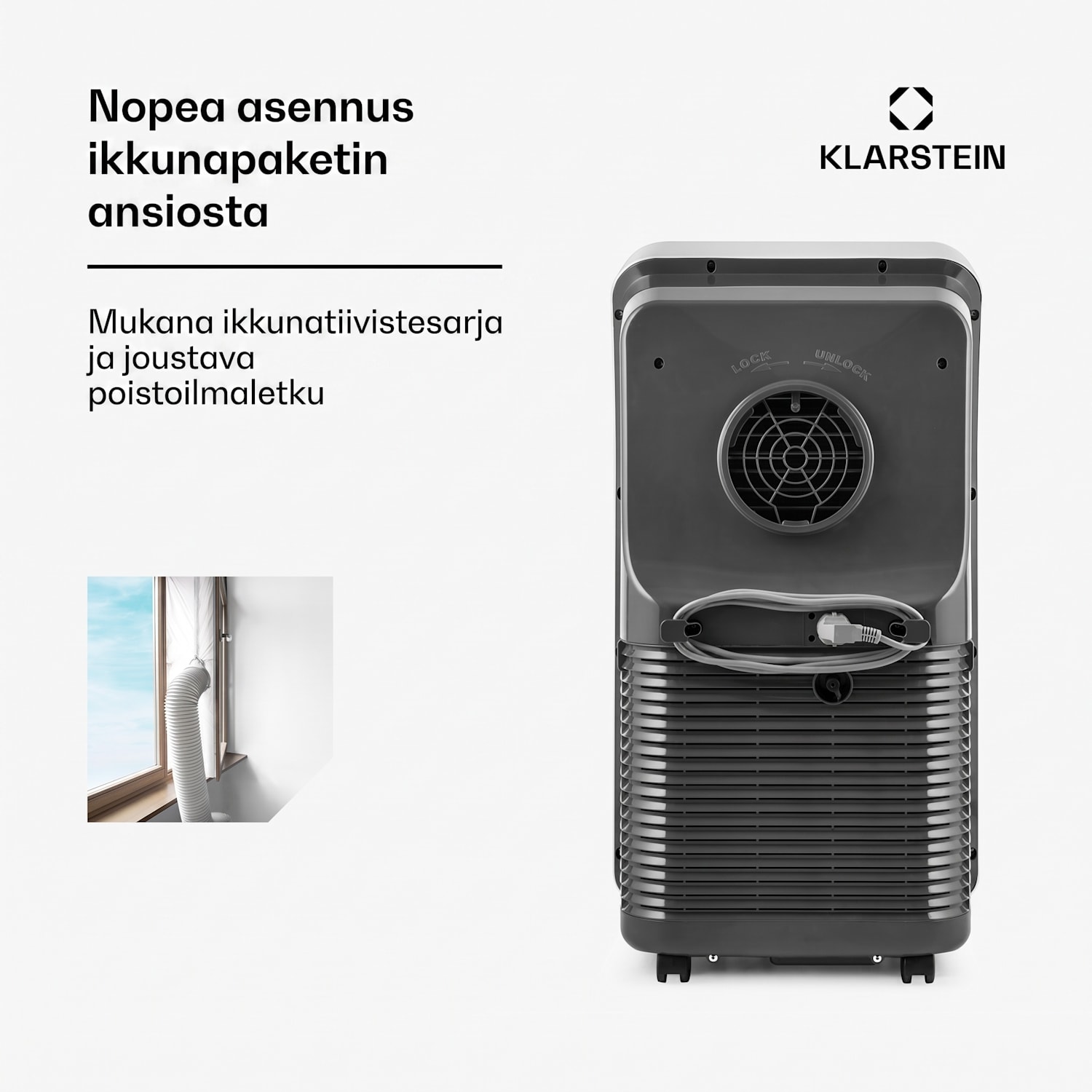 Metrobreeze New York Smart 7k siirrettävä ilmastointilaite 7000 BTU/2,1 kW energiatehokkuusluokka A kaukosäädin 7.000 BTU | Kyllä | Valkoinen