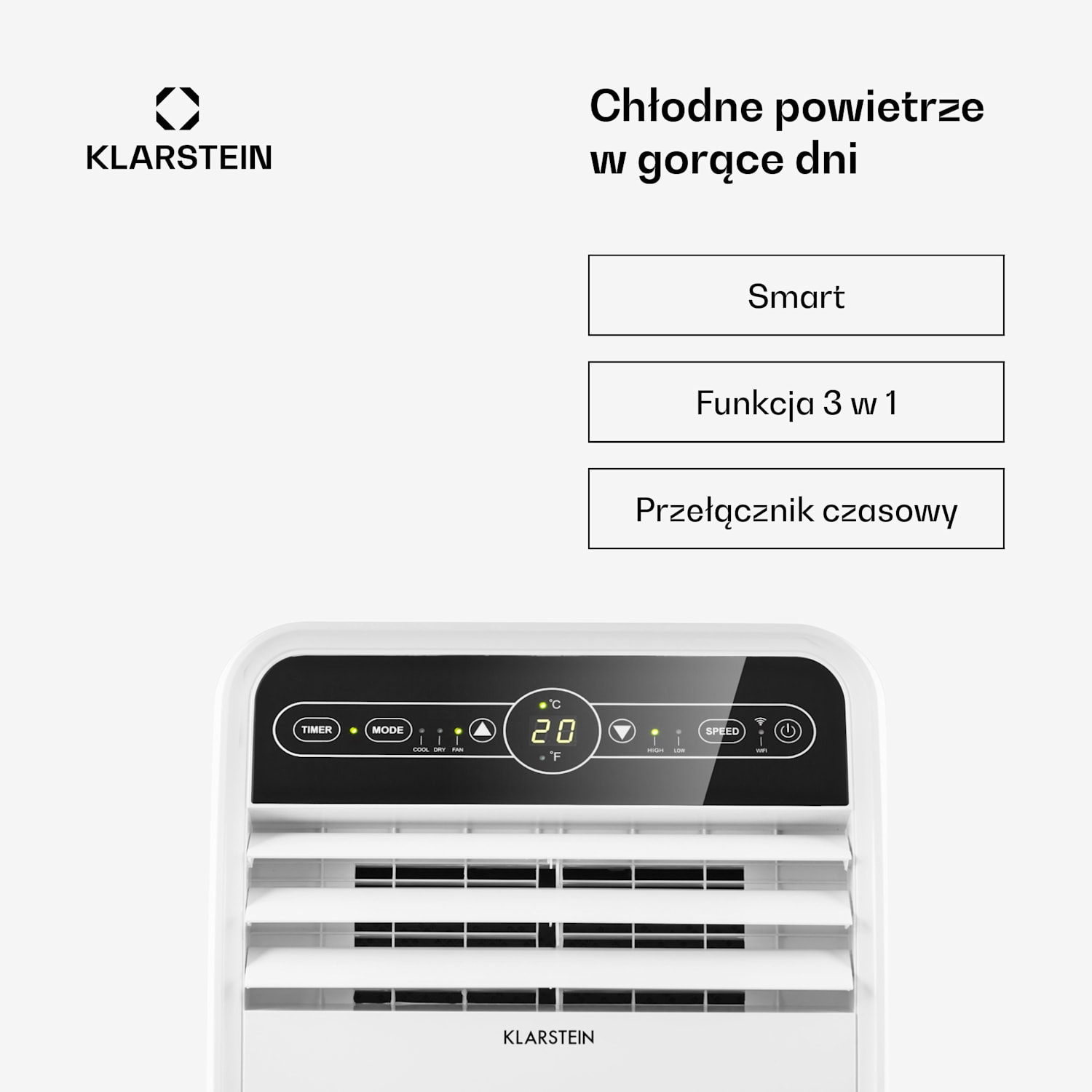 Metrobreeze New York Smart 7k, klimatyzator przenośny, 7000 BTU/2,1 kW, klasa efektywności energetycznej A, pilot 7.000 BTU | Tak | Biały