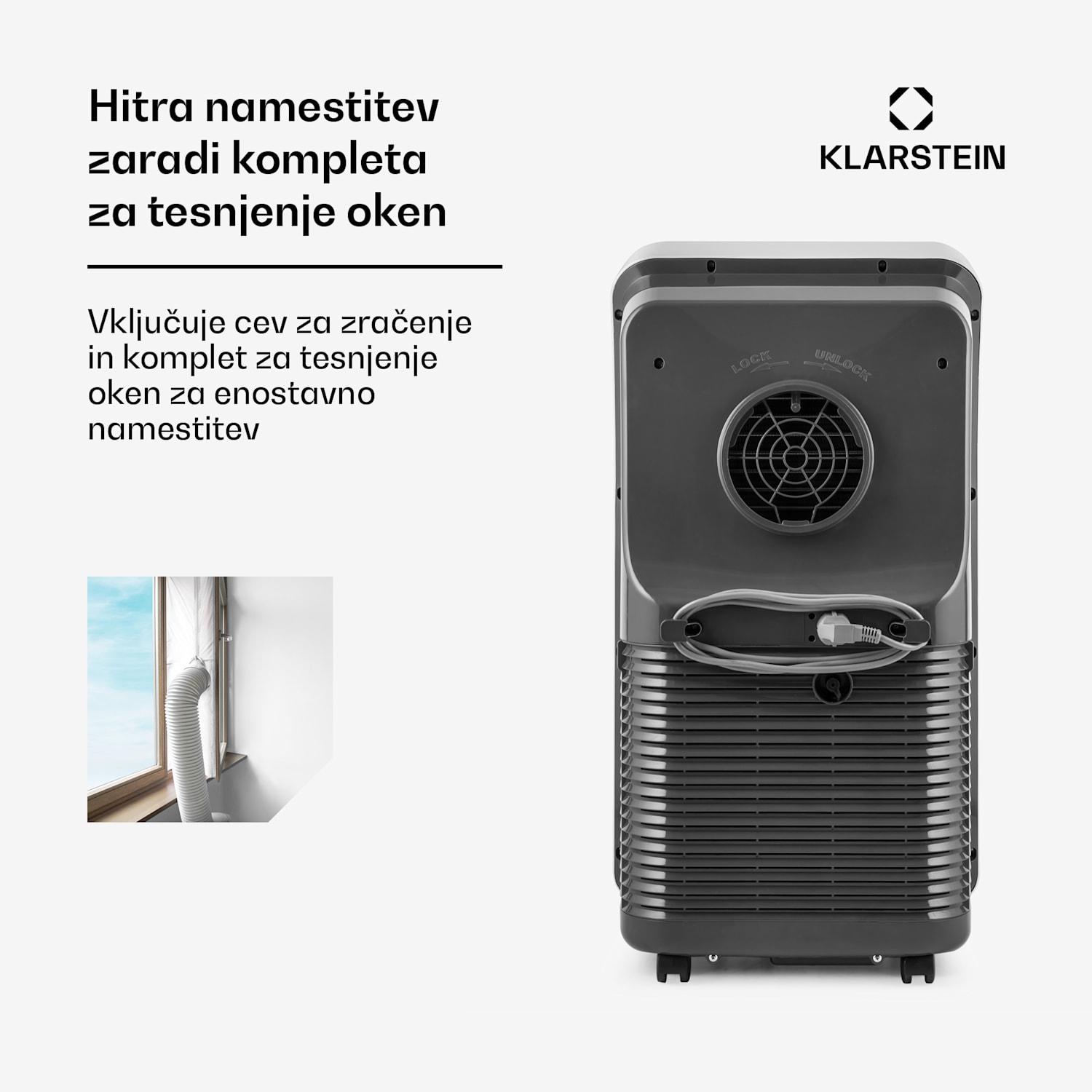 Metrobreeze New York Smart 7k, mobilna klimatska naprava, 7000 BTU/2,1 kW, energijski razred A, daljinski upravljalnik 7.000 BTU | Da | Bela