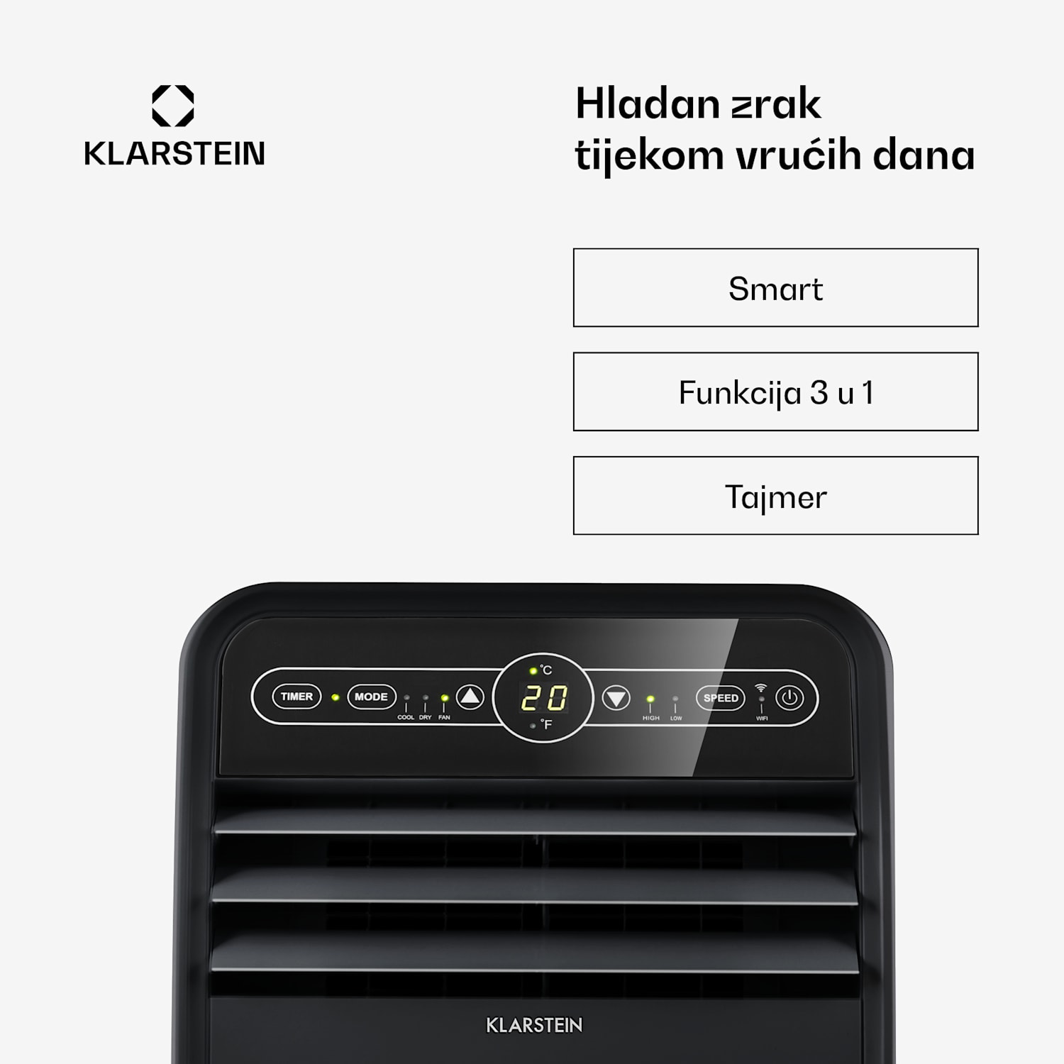 Metrobreeze New York Smart 7k, prijenosna klima, 7000 BTU / 2,1 kW, energetski razred A, daljinski upravljač 7.000 BTU | Da | Crna