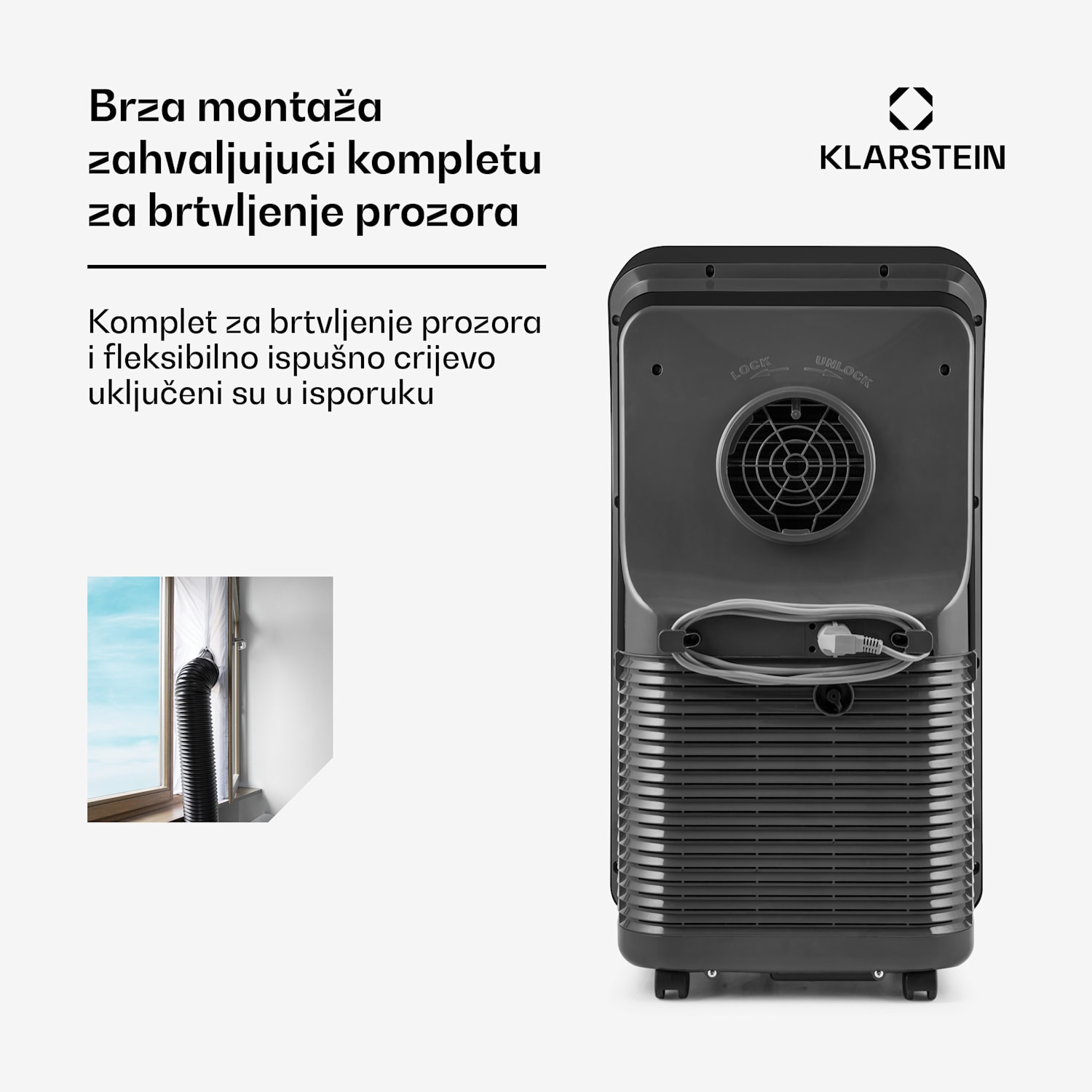 Metrobreeze New York Smart 7k, prijenosna klima, 7000 BTU / 2,1 kW, energetski razred A, daljinski upravljač 7.000 BTU | Da | Crna