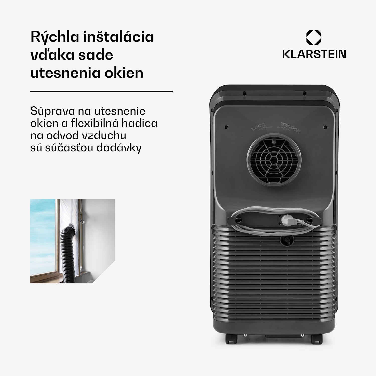 Metrobreeze New York Smart 7k, mobilná klimatizácia, 7000 BTU/2,1 kW, A, diaľkový ovládač 7.000 BTU | Áno | Čierna
