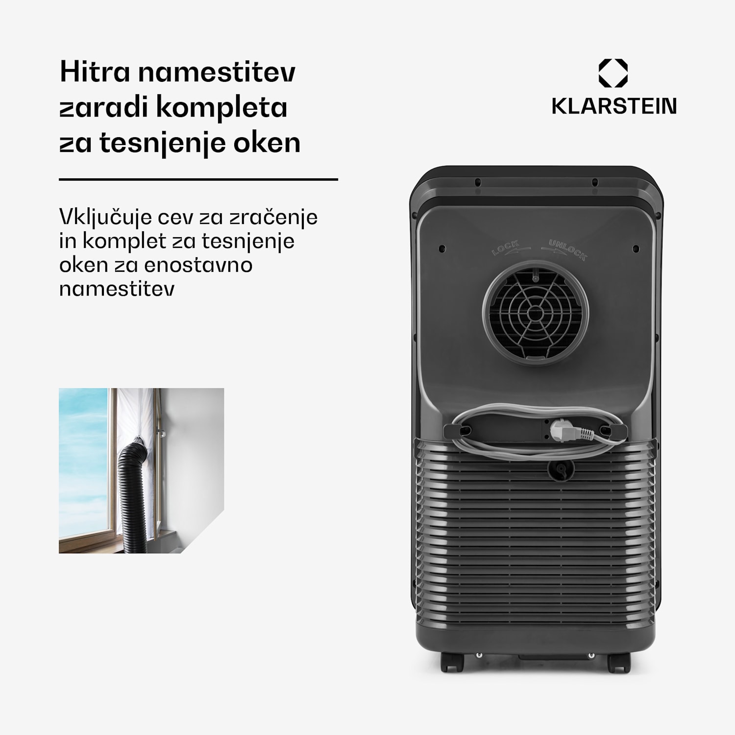 Metrobreeze New York Smart 7k, mobilna klimatska naprava, 7000 BTU/2,1 kW, energijski razred A, daljinski upravljalnik 7.000 BTU | Da | Črna