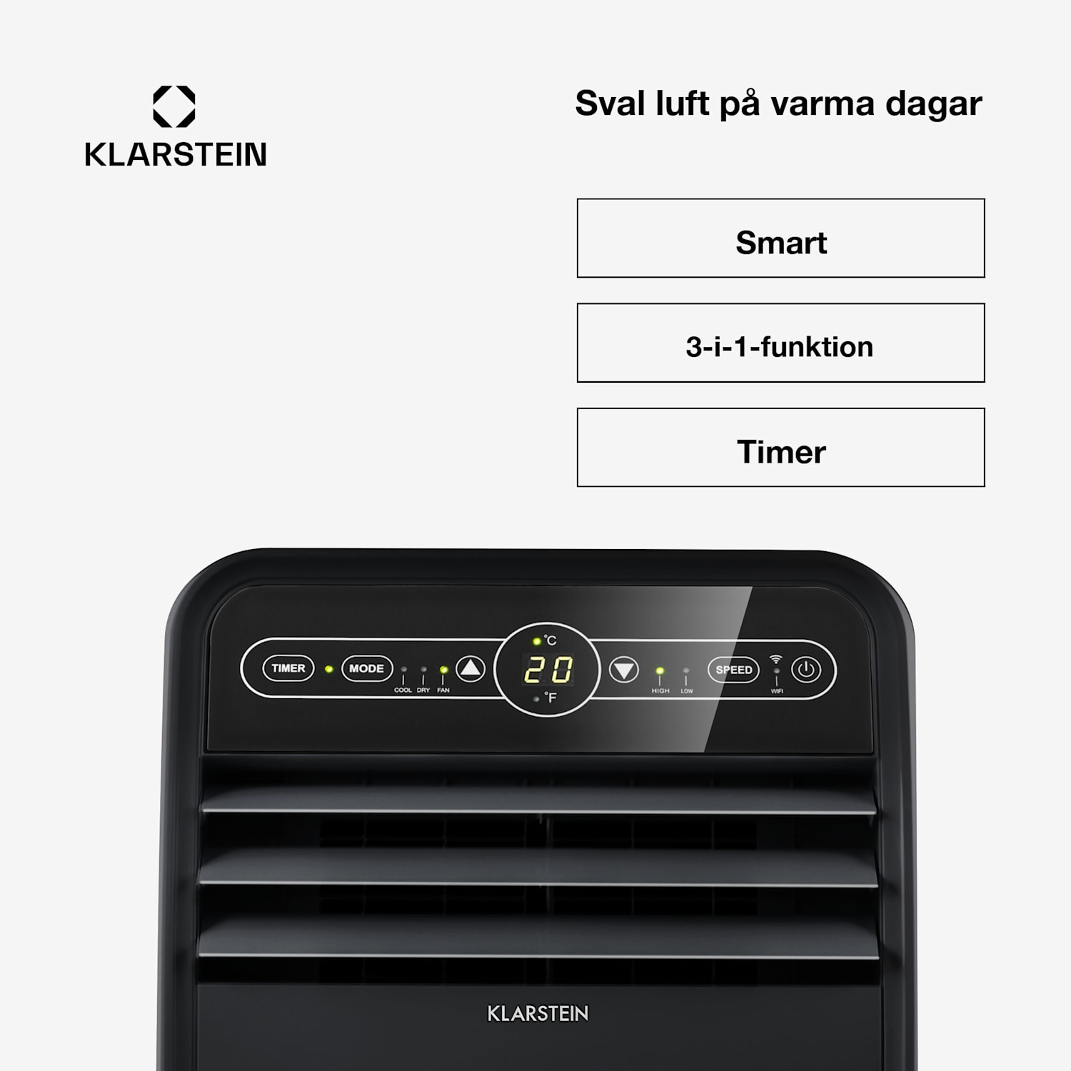 Metrobreeze New York Smart 7k Mobil luftkonditionering 7000 BTU/2,1kW EK A fjärrkontroll 7.000 BTU | Ja | Svart