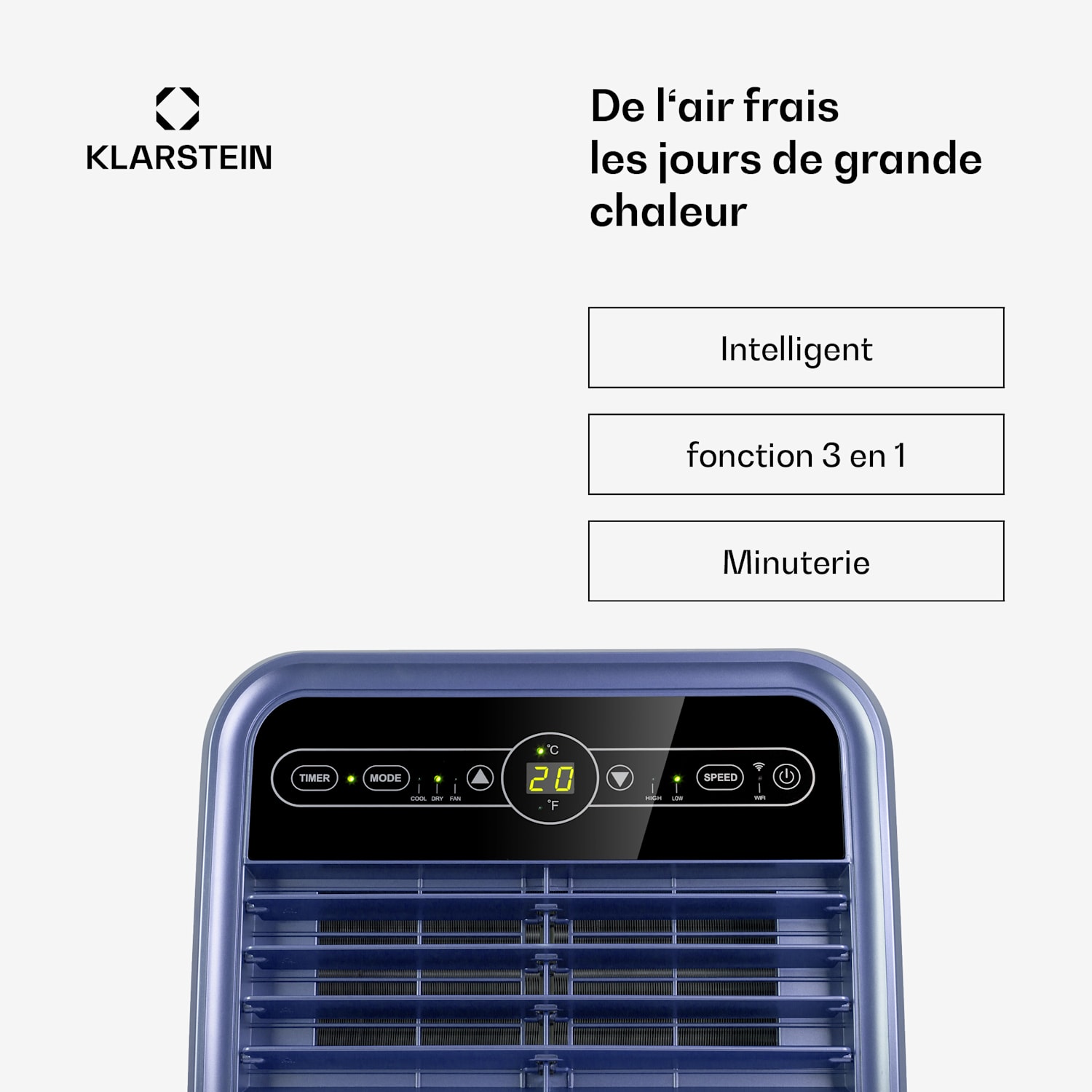 Metrobreeze New York Smart 7k climatiseur mobile 7000 BTU/2,1 kW CEE A télécommande 7.000 BTU | Oui | Bleu