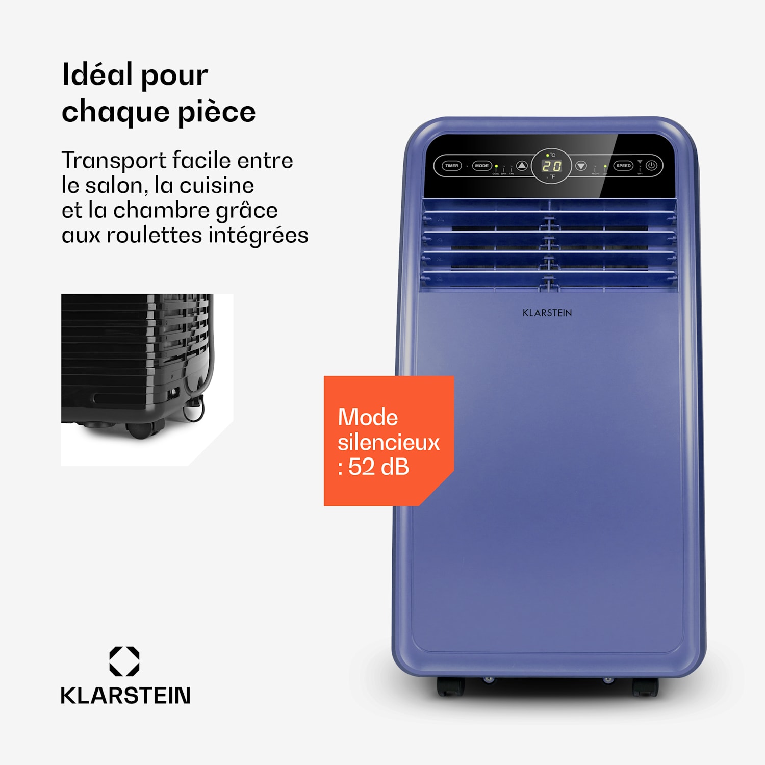 Metrobreeze New York Smart 7k climatiseur mobile 7000 BTU/2,1 kW CEE A télécommande 7.000 BTU | Oui | Bleu