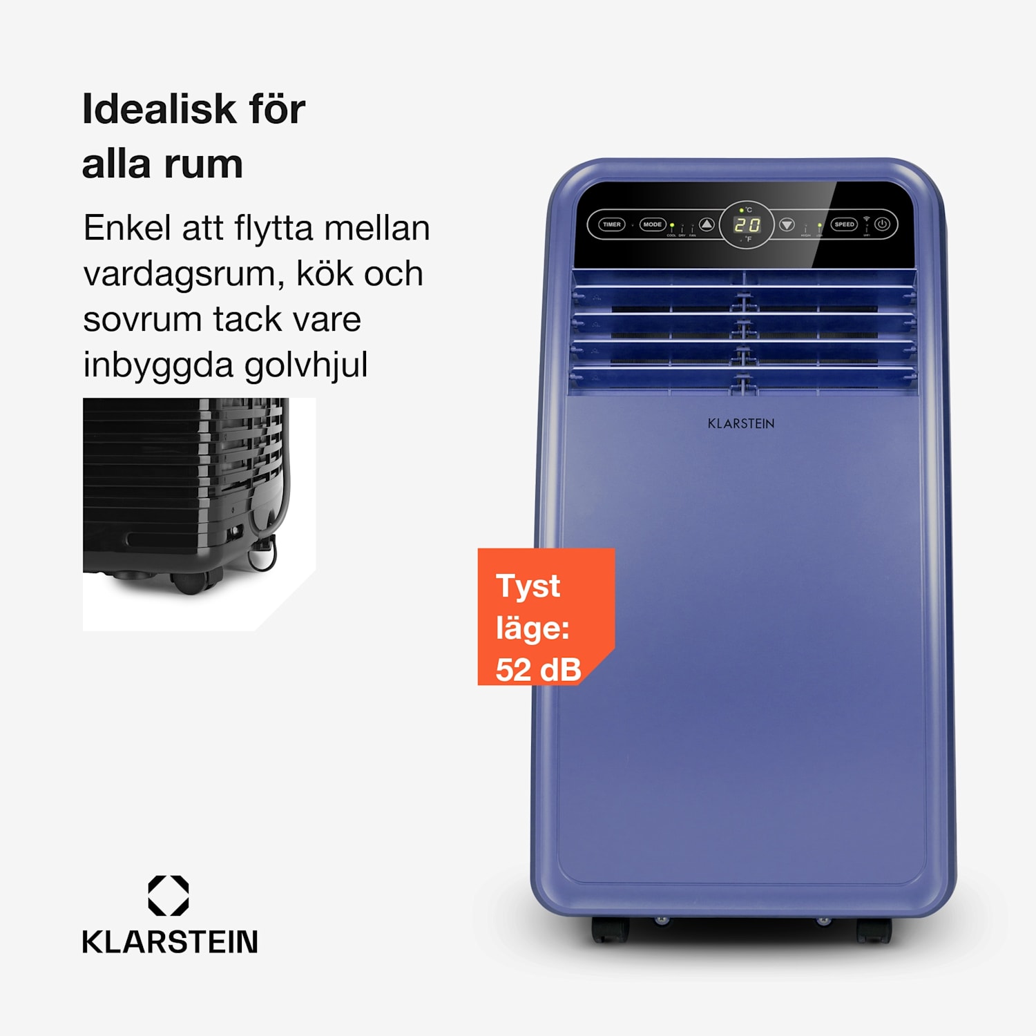 Metrobreeze New York Smart 7k Mobil luftkonditionering 7000 BTU/2,1kW EK A fjärrkontroll 7.000 BTU | Ja | Blå