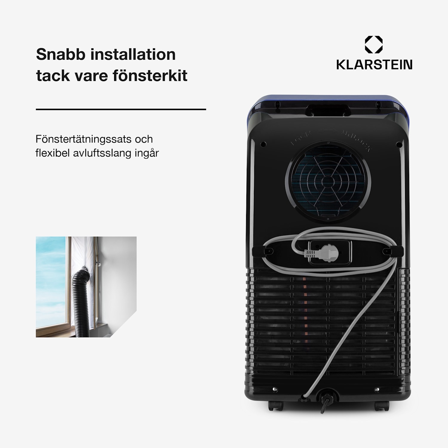 Metrobreeze New York Smart 7k Mobil luftkonditionering 7000 BTU/2,1kW EK A fjärrkontroll 7.000 BTU | Ja | Blå