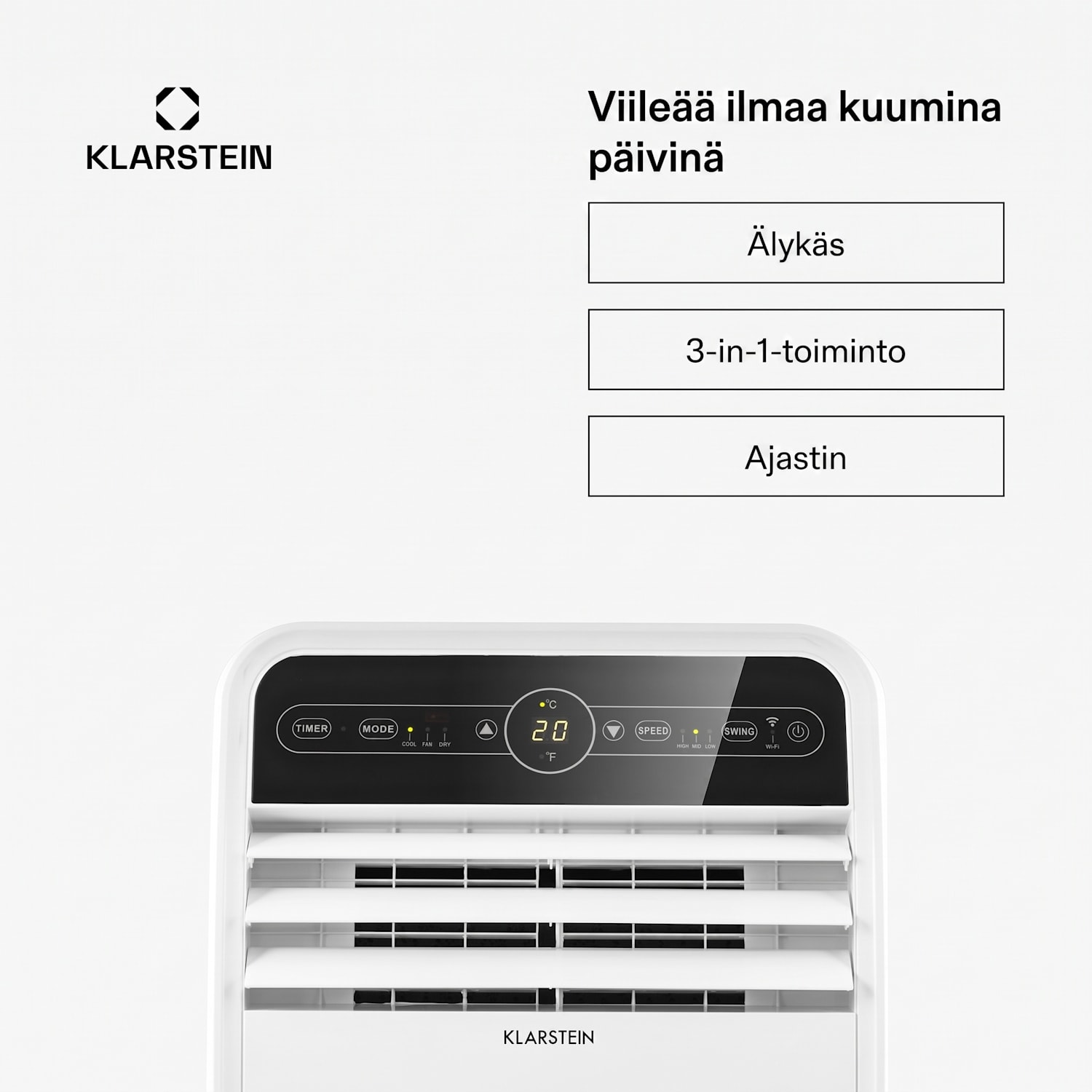 Metrobreeze New York Smart 12k, siirrettävä ilmastointilaite, 12 000 BTU/3,5 kW, energiatehokkuusluokka A, kaukosäädin 12.000 BTU | Kyllä | Valkoinen