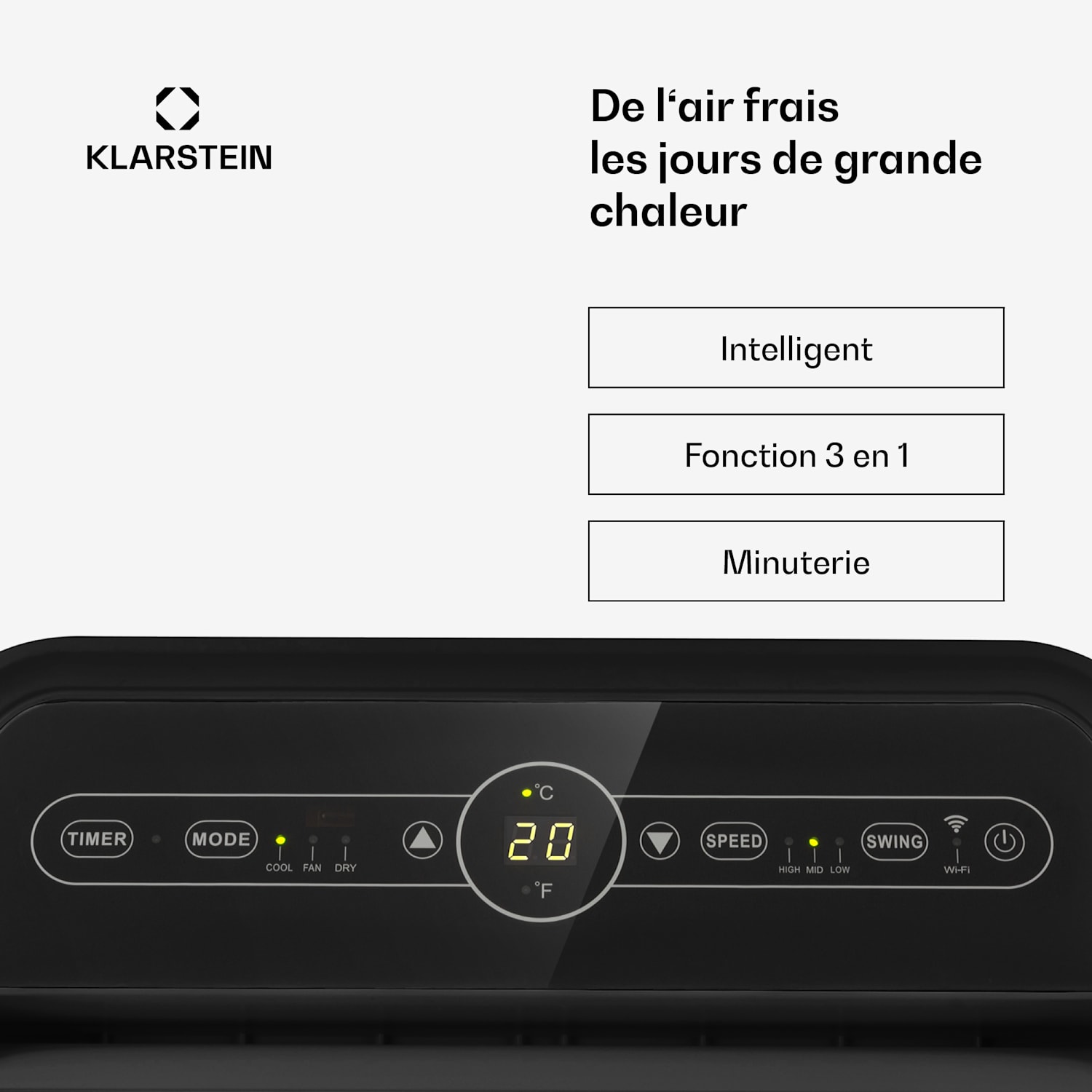 Climatiseur mobile Metrobreeze New York Smart 12k 12 000 BTU / 3,5 kW EEC A Télécommande 12.000 BTU | Oui | Noir