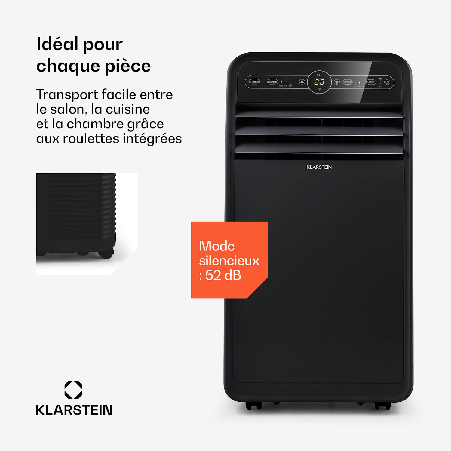 Climatiseur mobile Metrobreeze New York Smart 12k 12 000 BTU / 3,5 kW EEC A Télécommande 12.000 BTU | Oui | Noir