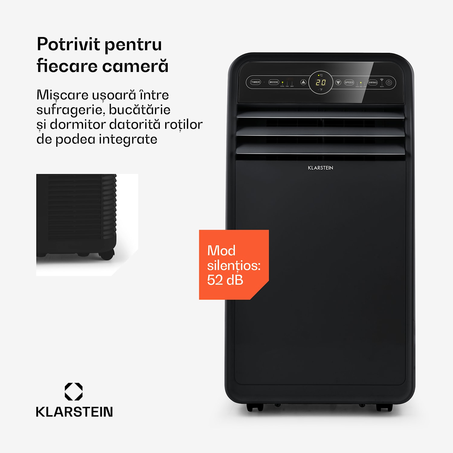 Metrobreeze New York Smart 12k, aer condiționat portabil, 12000 BTU / 3,5 kW, clasa energetică A, telecomandă 12.000 BTU | Negru
