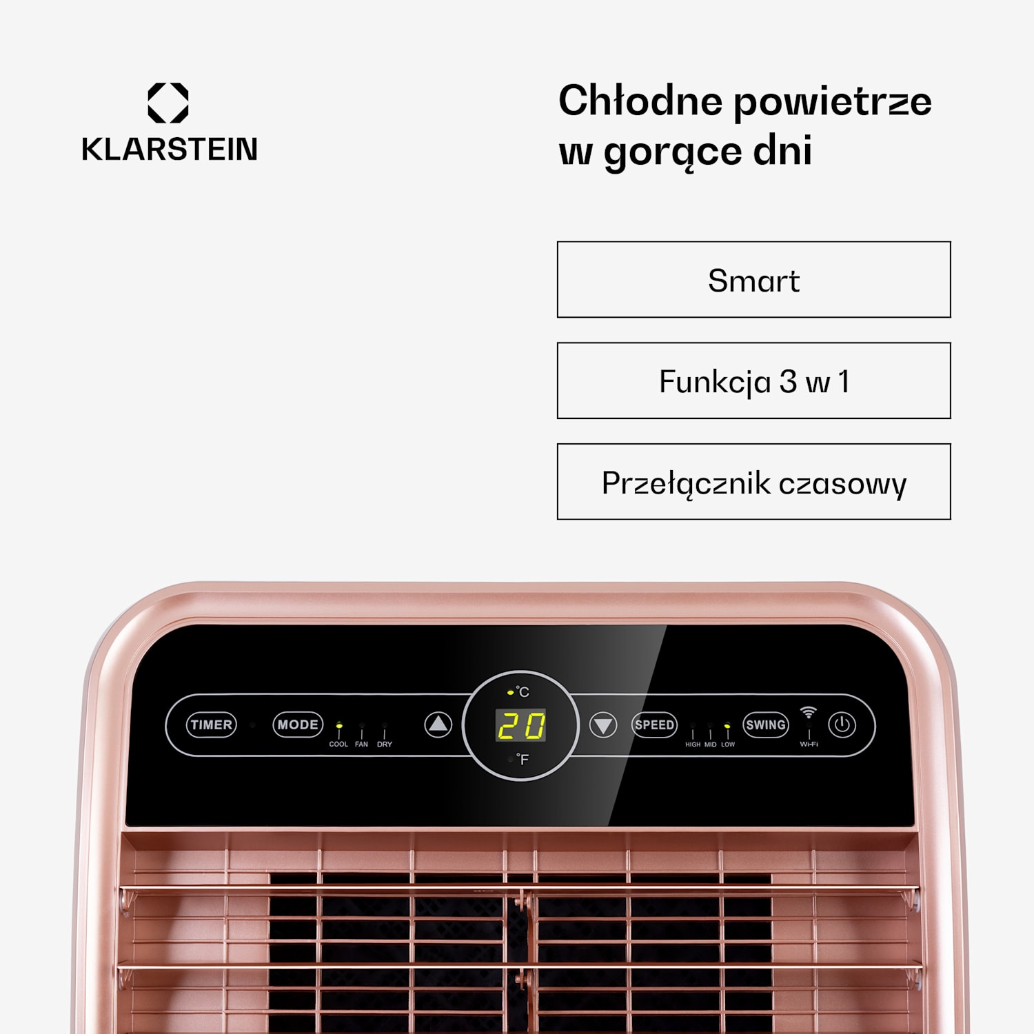 Metrobreeze New York Smart 12k, klimatyzator przenośny, 12000 BTU/3,5 kW, klasa efektywności energetycznej A, pilot 