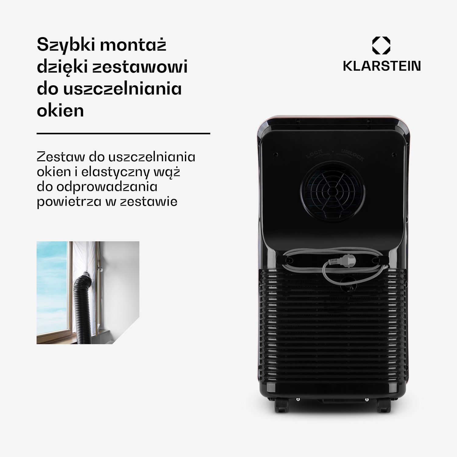 Metrobreeze New York Smart 12k, klimatyzator przenośny, 12000 BTU/3,5 kW, klasa efektywności energetycznej A, pilot 