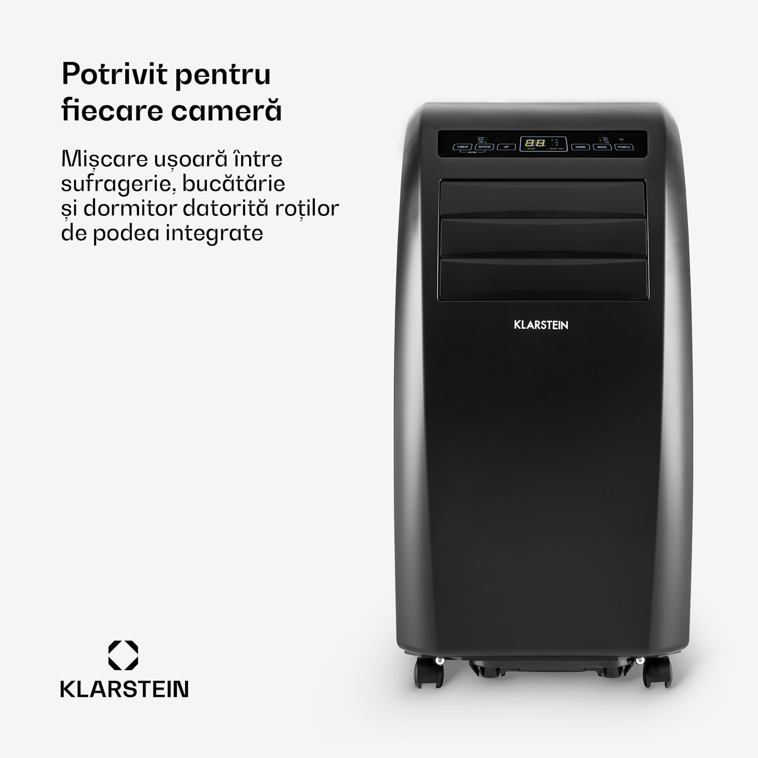 Metrobreeze Rom Smart, aer condiționat portabil portabil mobil, 10000 BTU / 3,0 kW, clasa energetică A, telecomandă Da | Negru