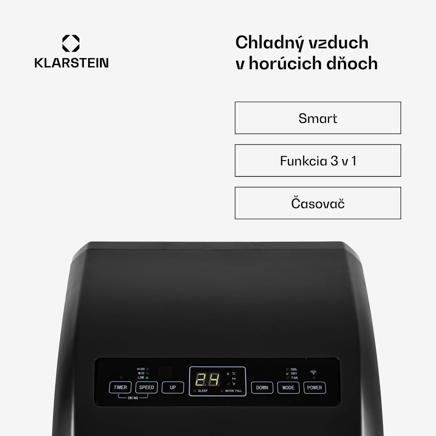 Metrobreeze Rom Smart, mobilná klimatizácia, 10 000 BTU, 3,0 kW, A, diaľkový ovládač Áno | Čierna