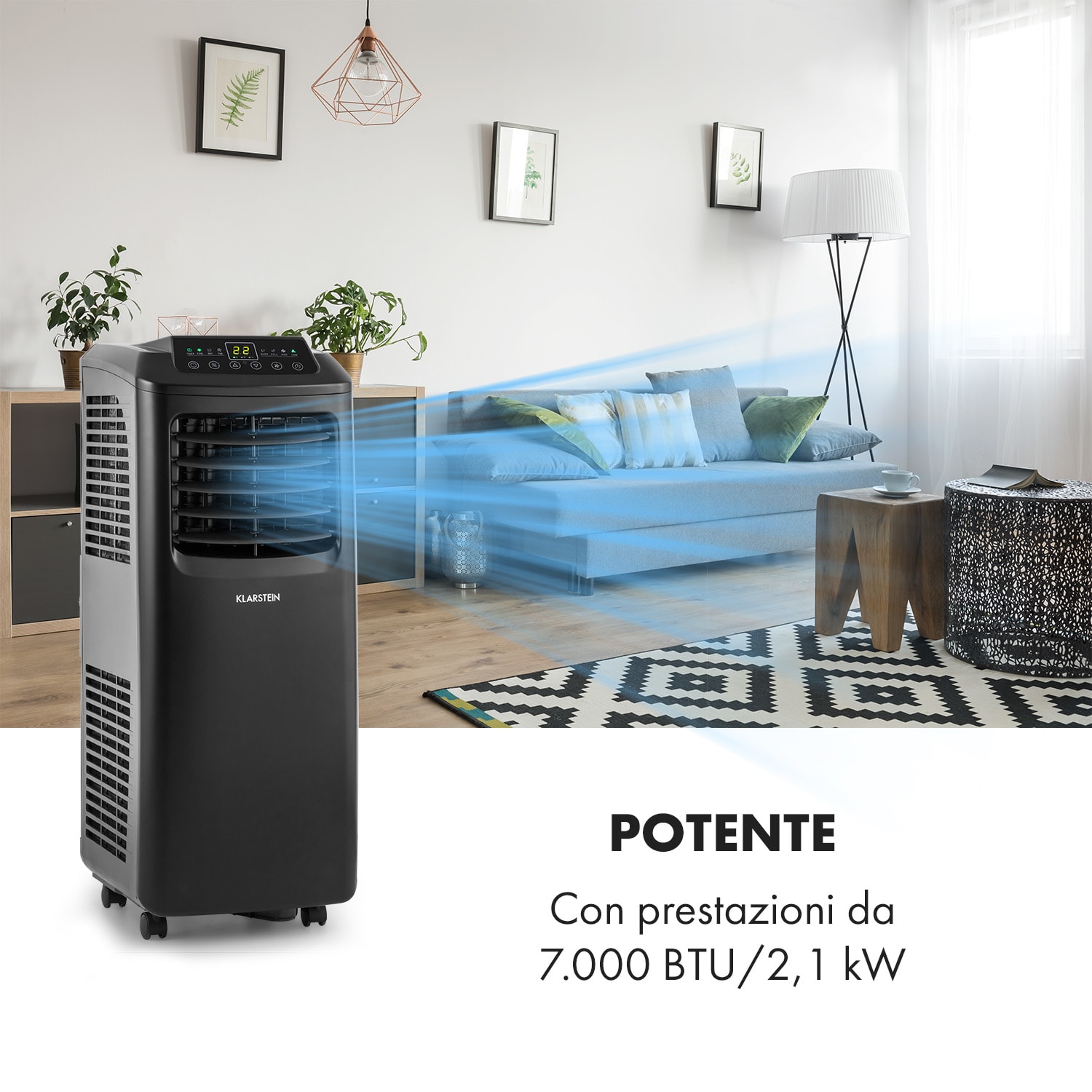 Pure Blizzard Smart 7k, climatizzatore portatile, 7000 BTU/2,1 kW, EEC A, telecomando 