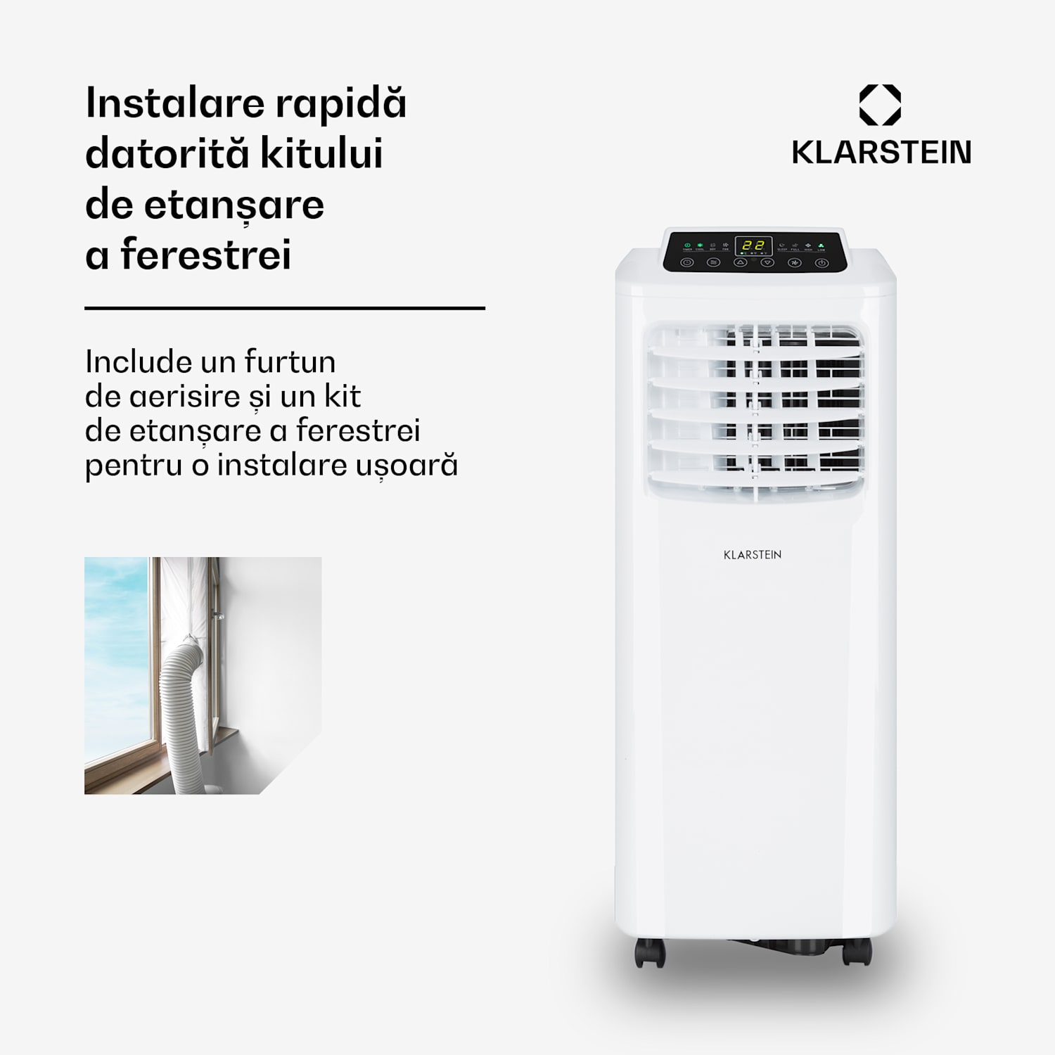 Pure Blizzard Smart 9k, aer condiționat portabil, 9000 BTU / 2,6 kW, clasa energetică A, telecomandă 