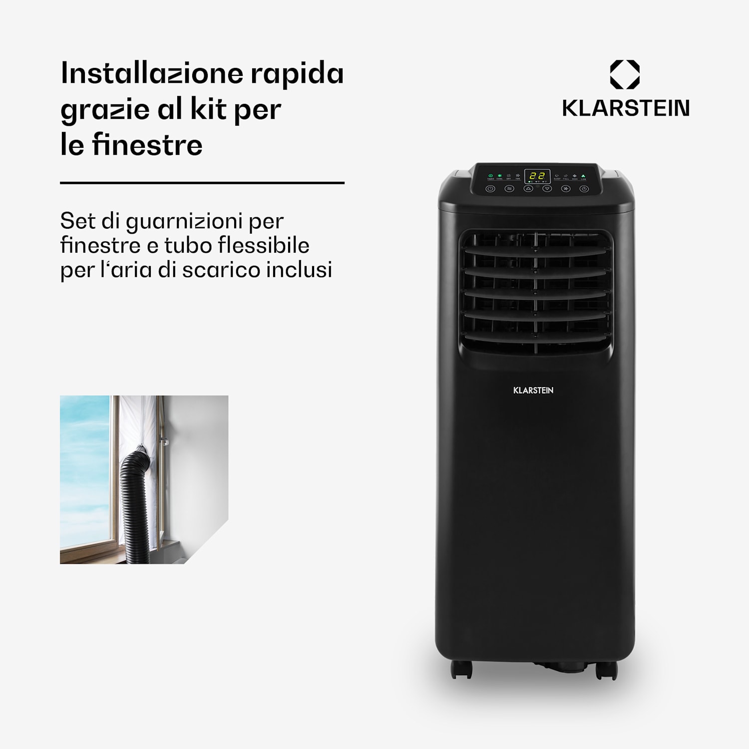Pure Blizzard Smart 9k, climatizzatore portatile, 9000 BTU/2,6 kW, EEC A, telecomando 9.000 BTU | Sì | Nero