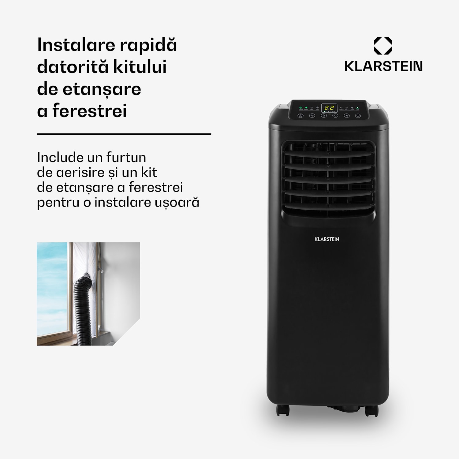Pure Blizzard Smart 9k, aer condiționat portabil, 9000 BTU / 2,6 kW, clasa energetică A, telecomandă 