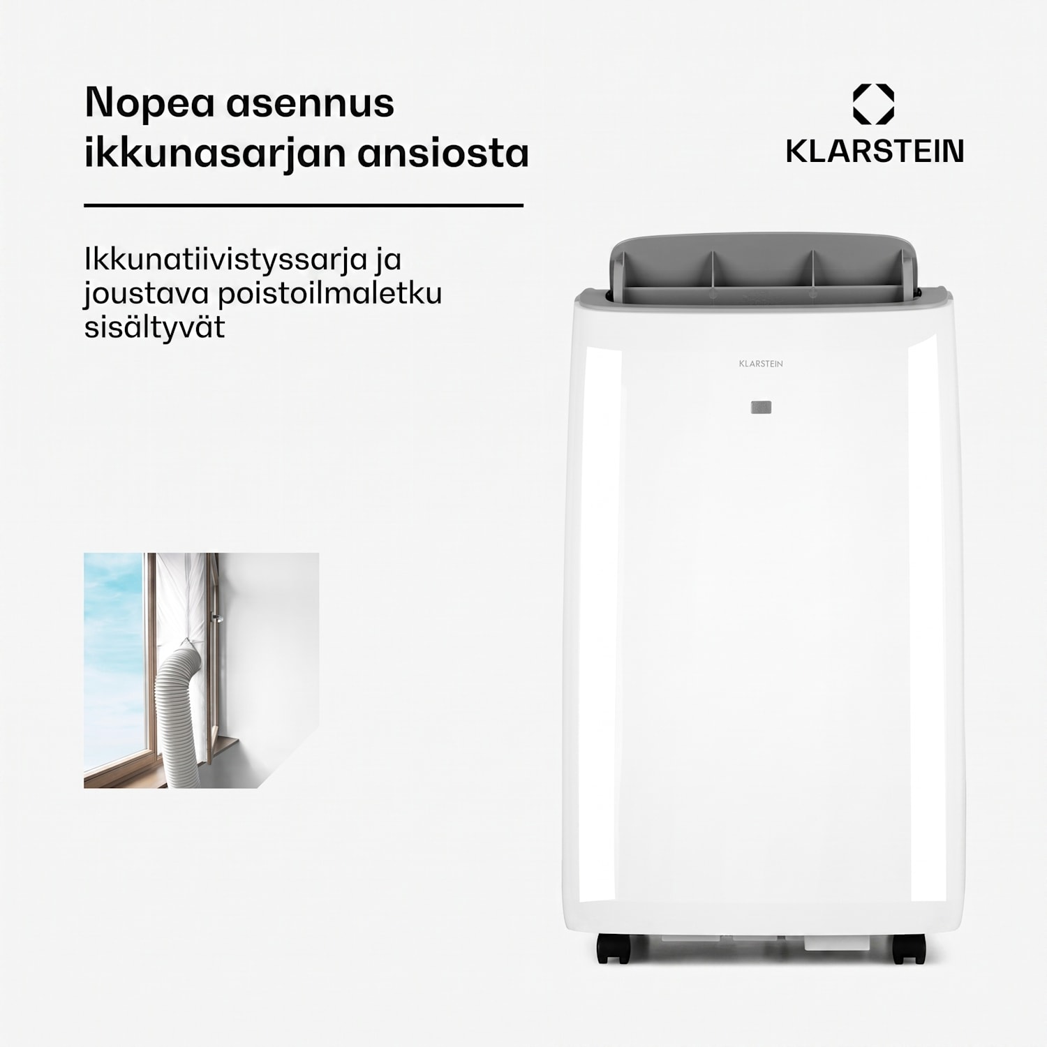 Grandbreeze Eco 12K, ilmastointilaite, 3 in 1, 460 m³/h, 12.000 BTU/1,35 kW 12.000 BTU | Ei | Valkoinen